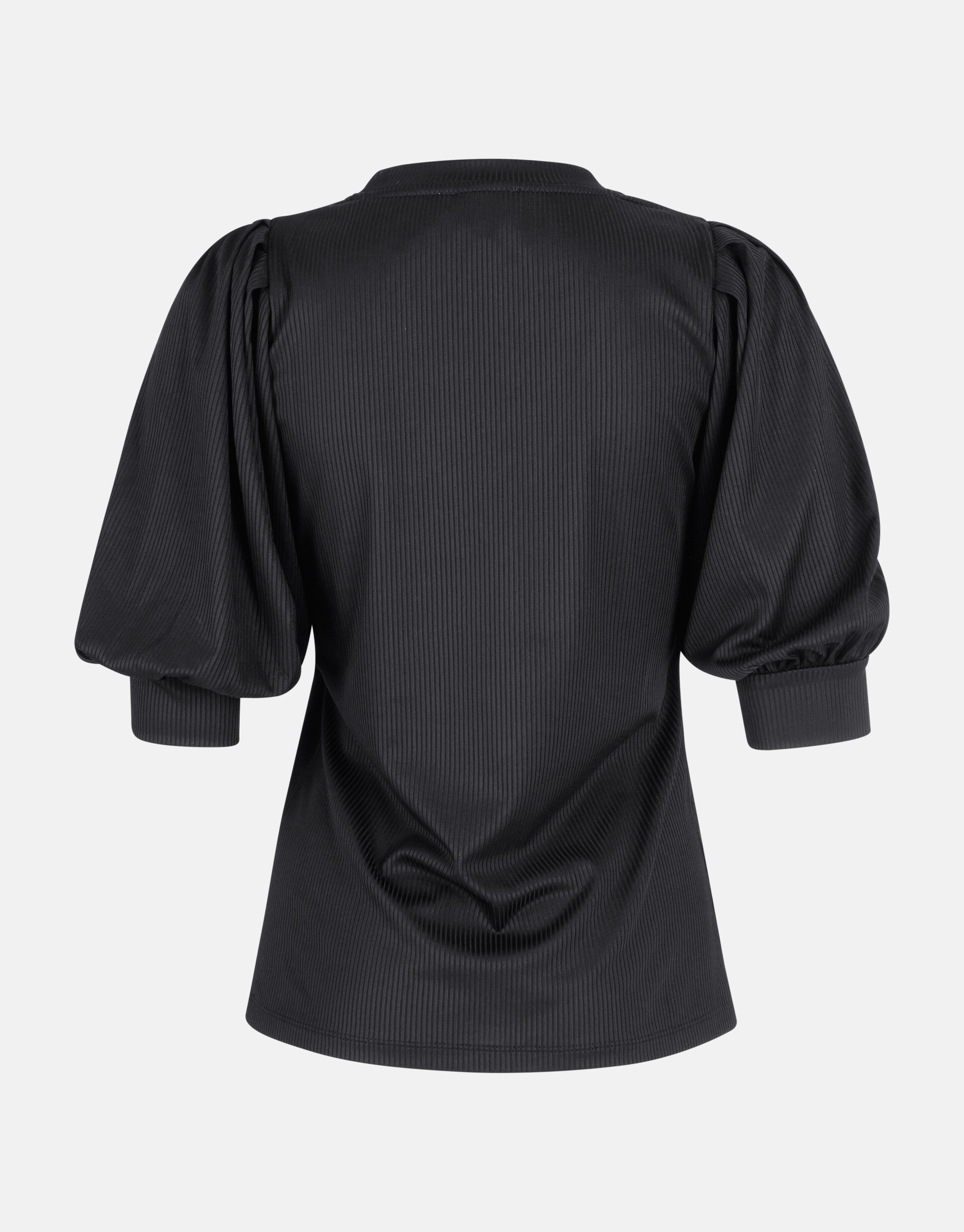 Rib V-hals Top Zwart SHOEBY WOMEN