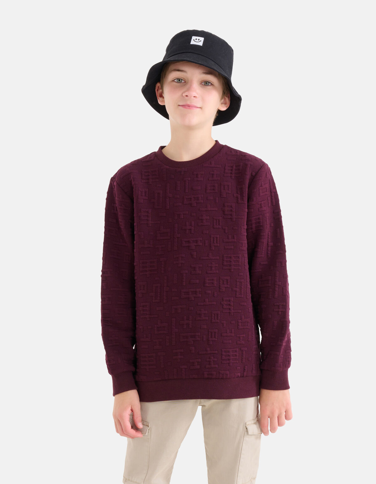 Structuur Sweater Bordeaux SHOEBY BOYS