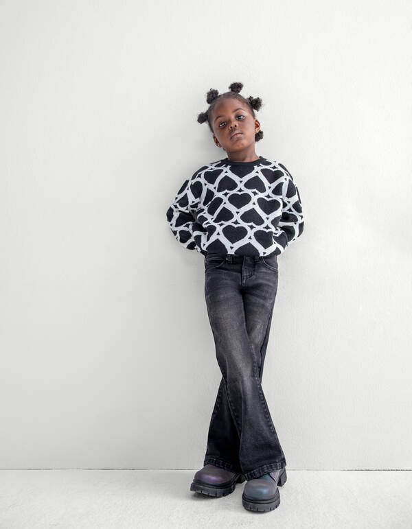 Flared Denim Jeans Zwart SHOEBY GIRLS