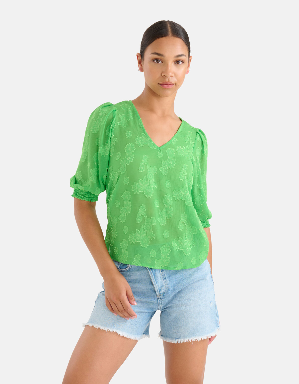 Chiffon Top Groen SHOEBY WOMEN