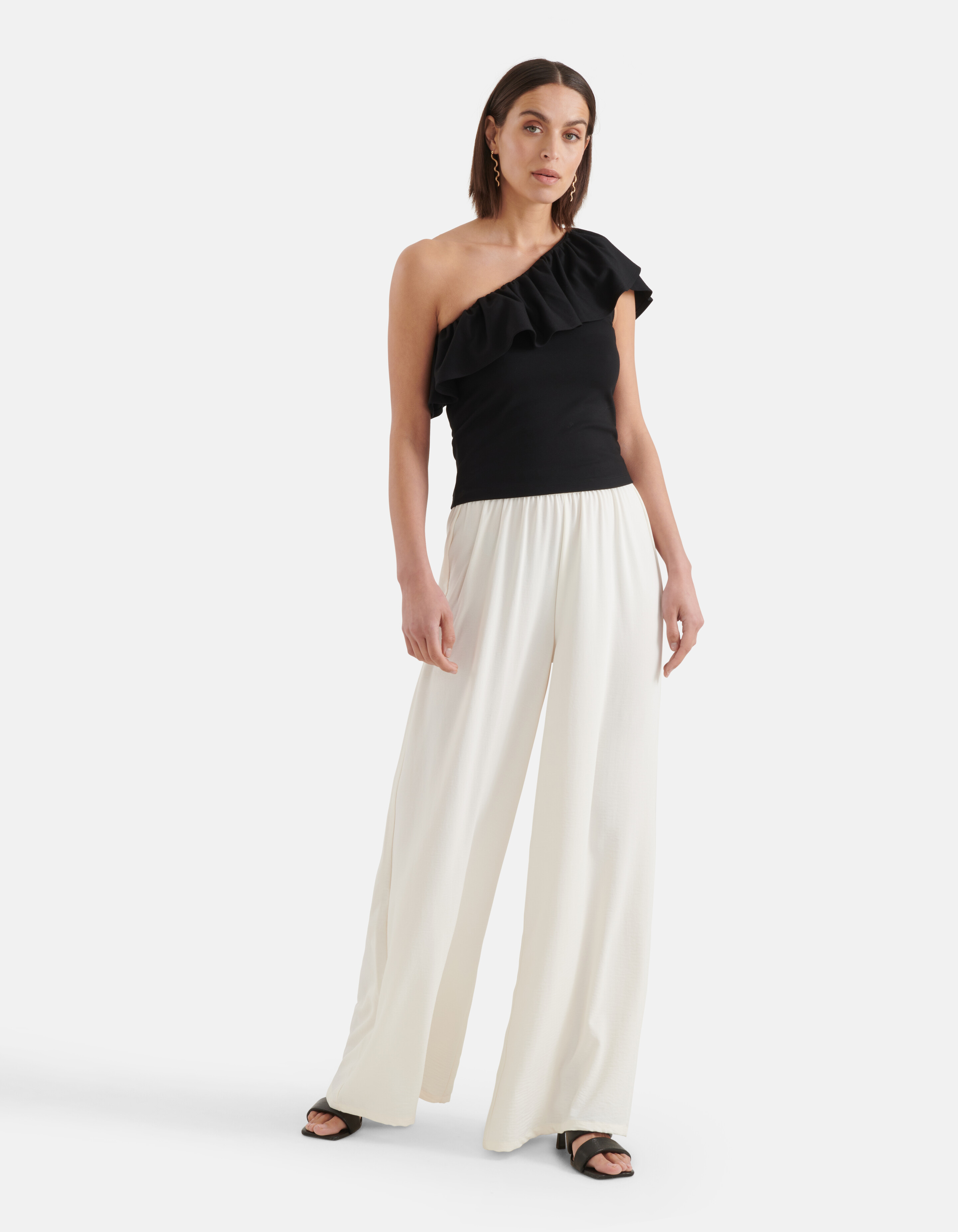 Ruffle Top Zwart SHOEBY WOMEN