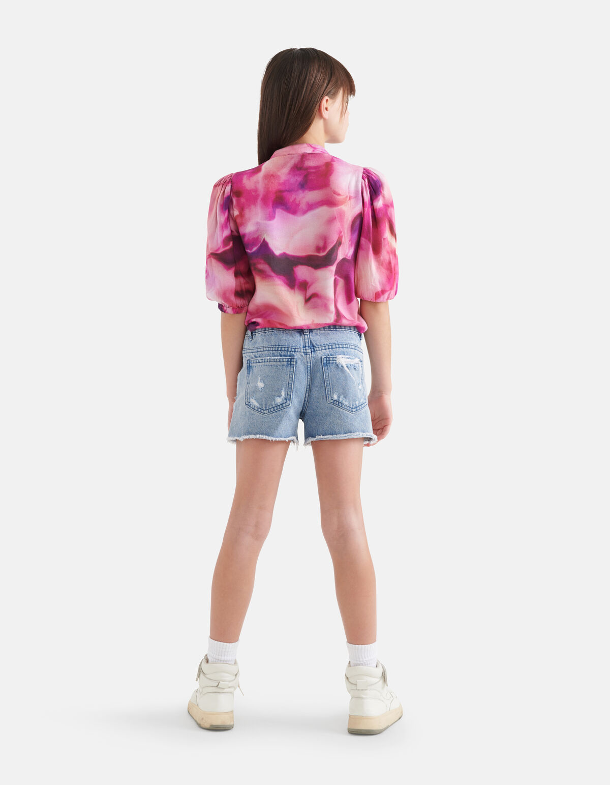 Tie Dye Print Blouse Roze SHOEBY GIRLS