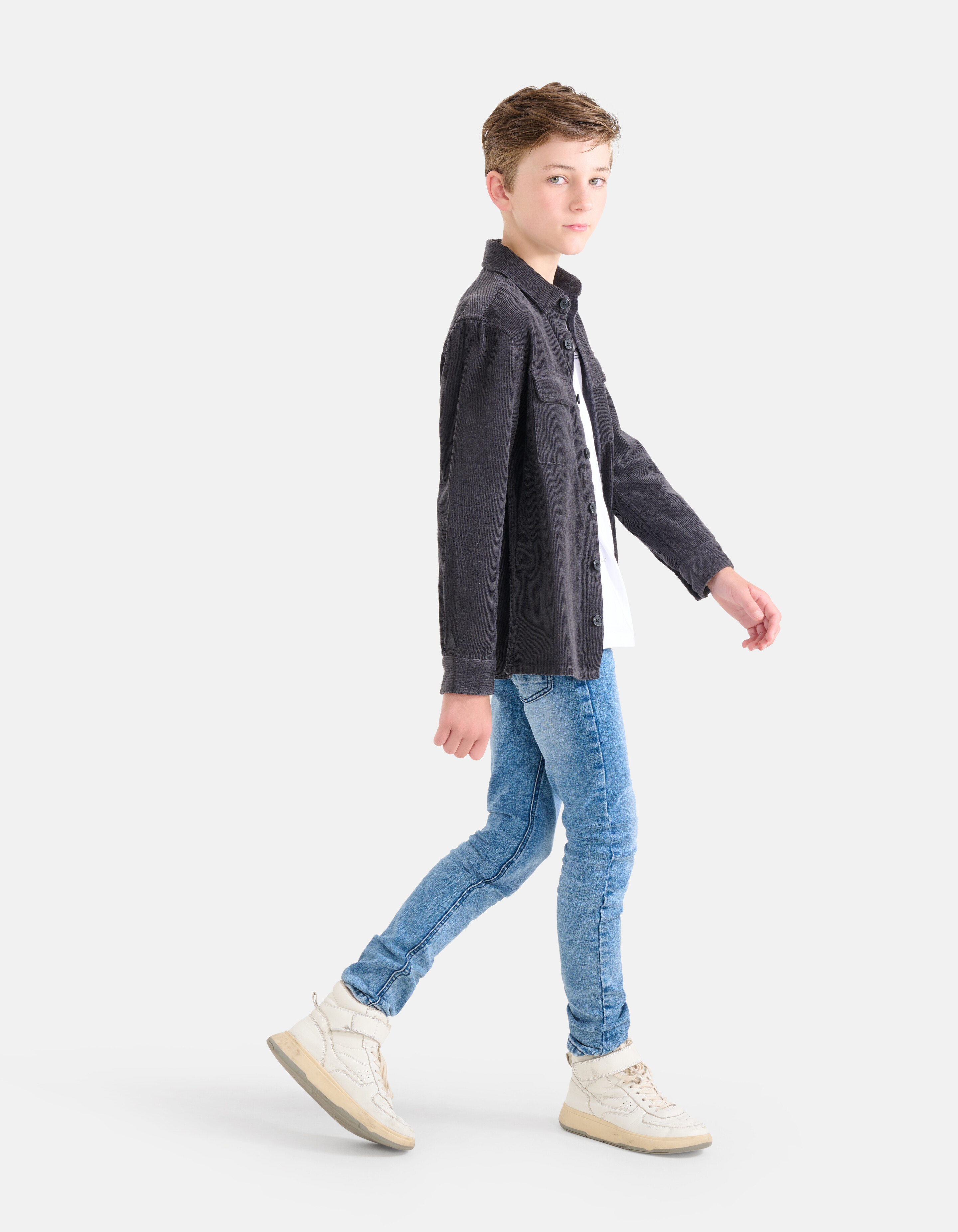 Corduroy Overhemd Donkergrijs SHOEBY BOYS