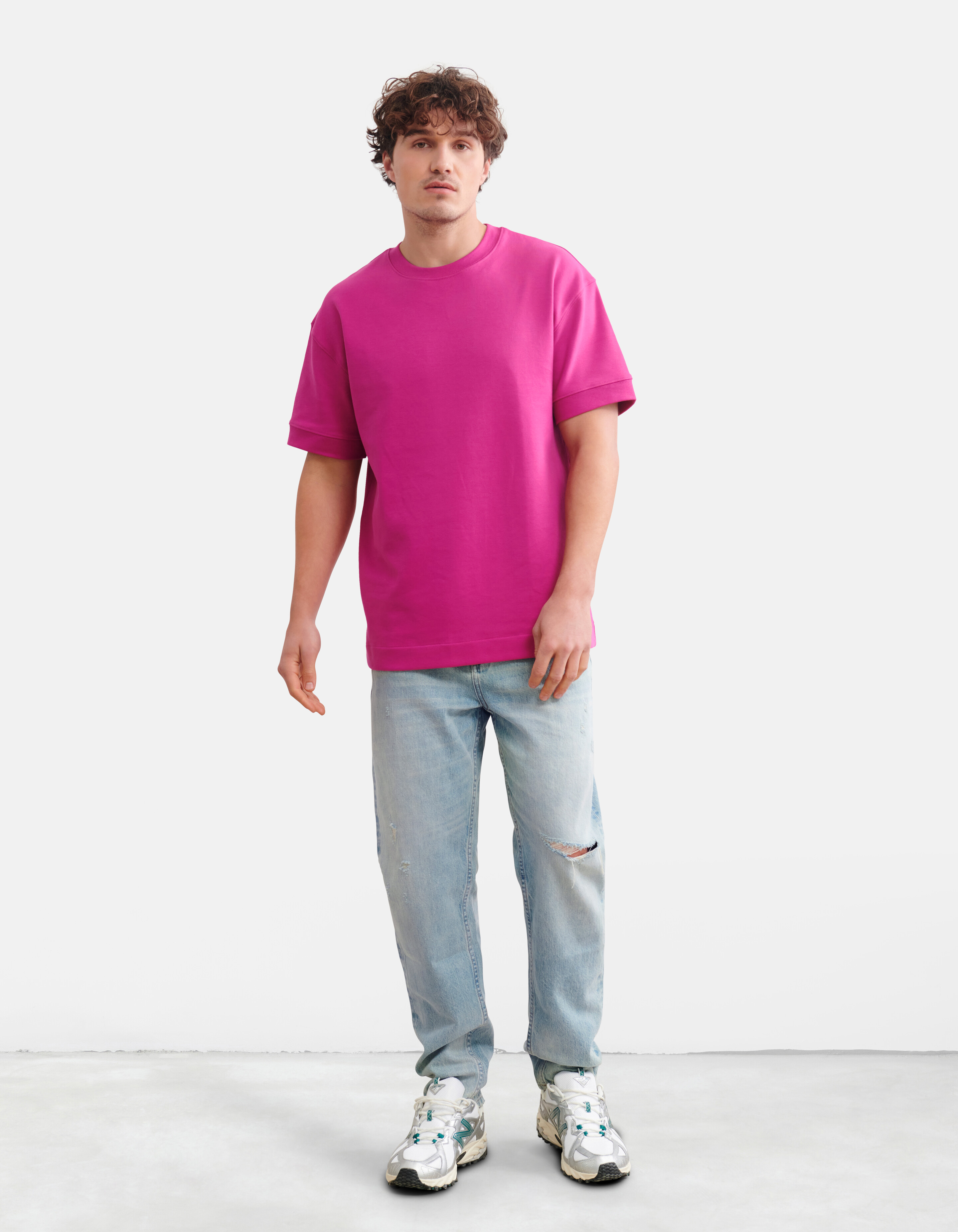 Relaxed Fit T-shirt Donkerroze SHOEBY MEN