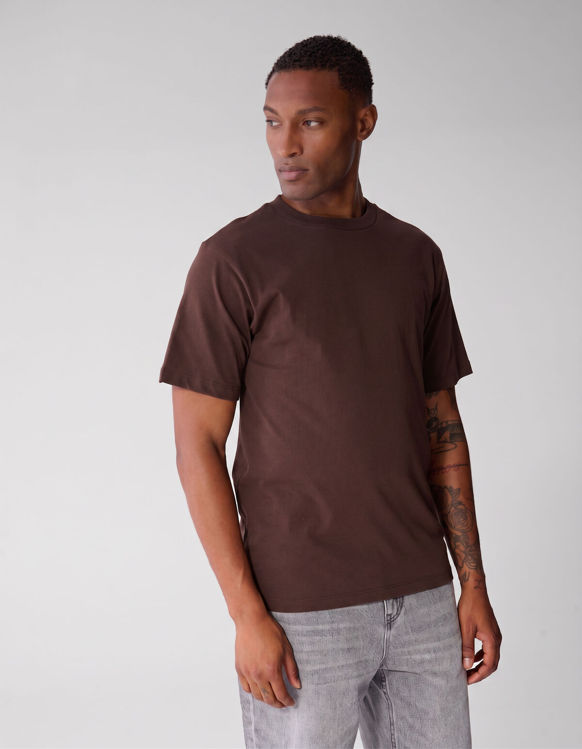 Scratched Artwork T-shirt Donkerbruin SHOEBY MEN