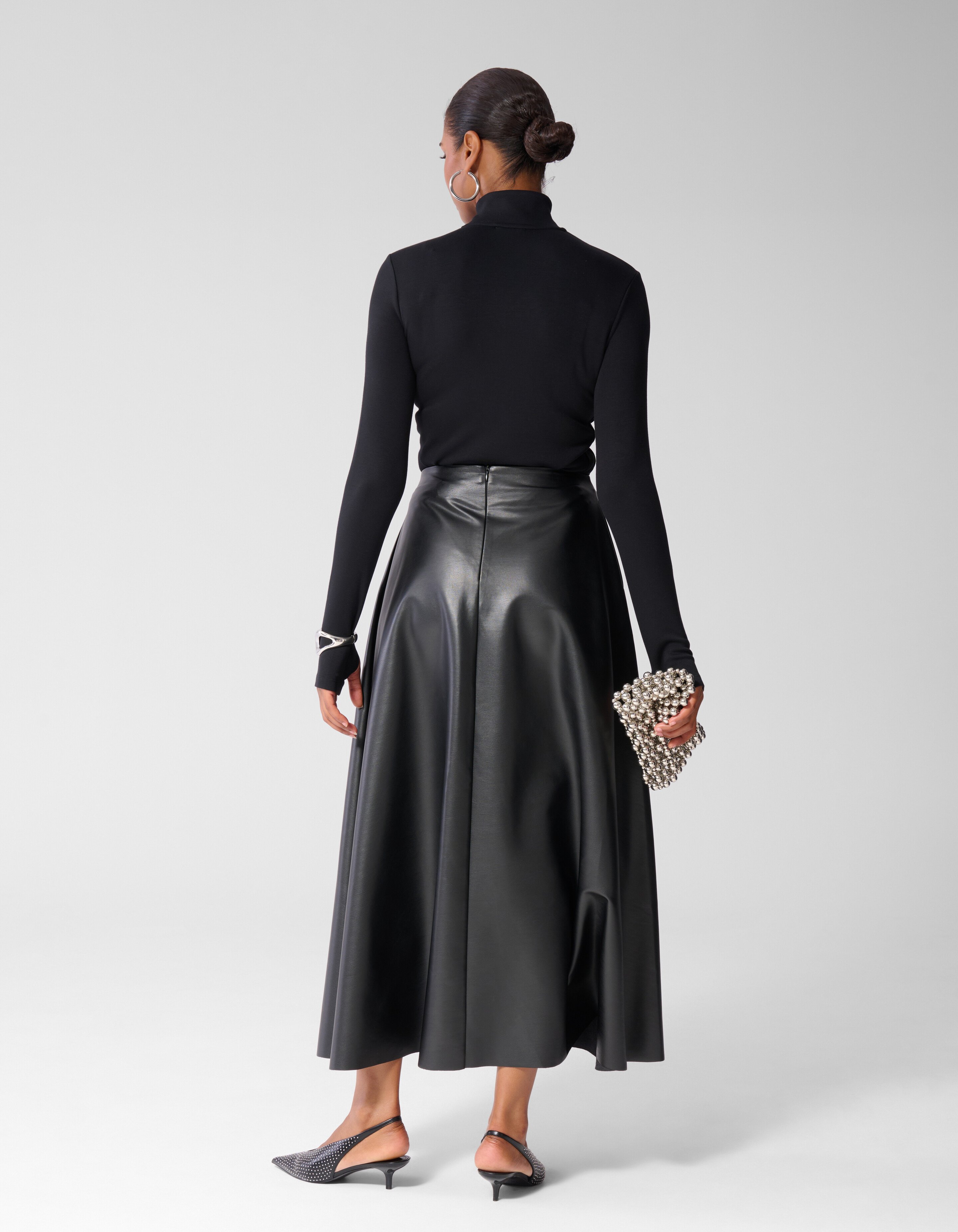 Vegan Leren Maxi Rok Zwart SHOEBY WOMEN