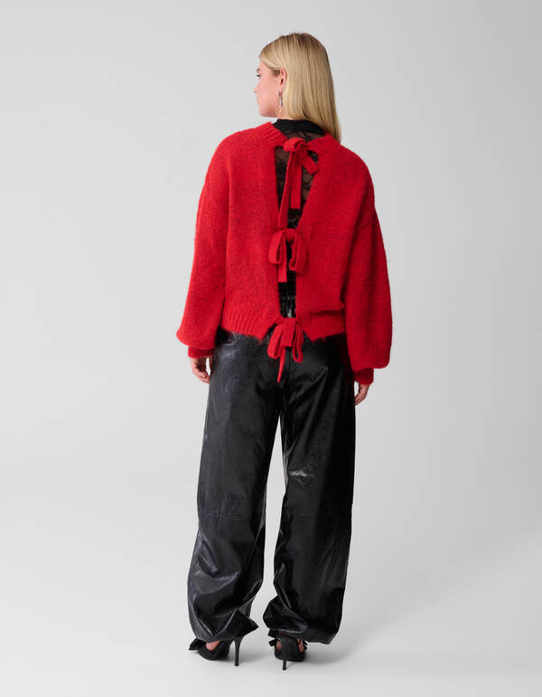 Two Way Strik Vest Rood SHOEBY WOMEN
