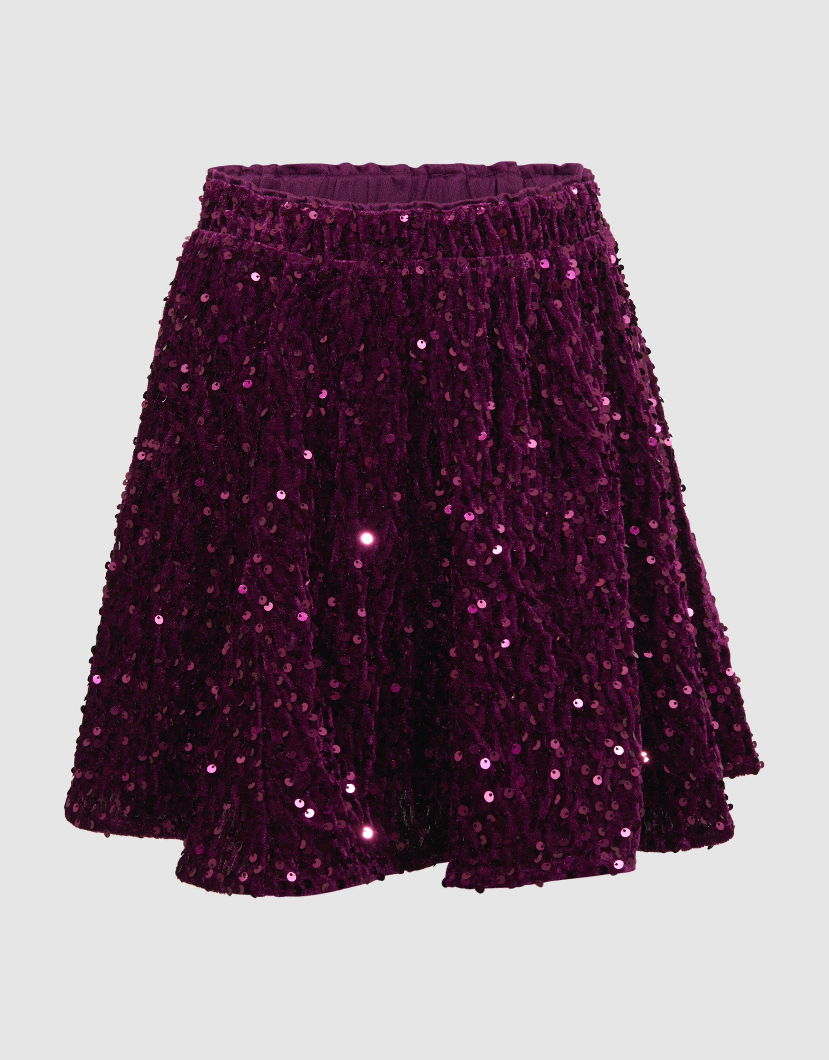 Sequin Mini Rok Donkerroze SHOEBY GIRLS