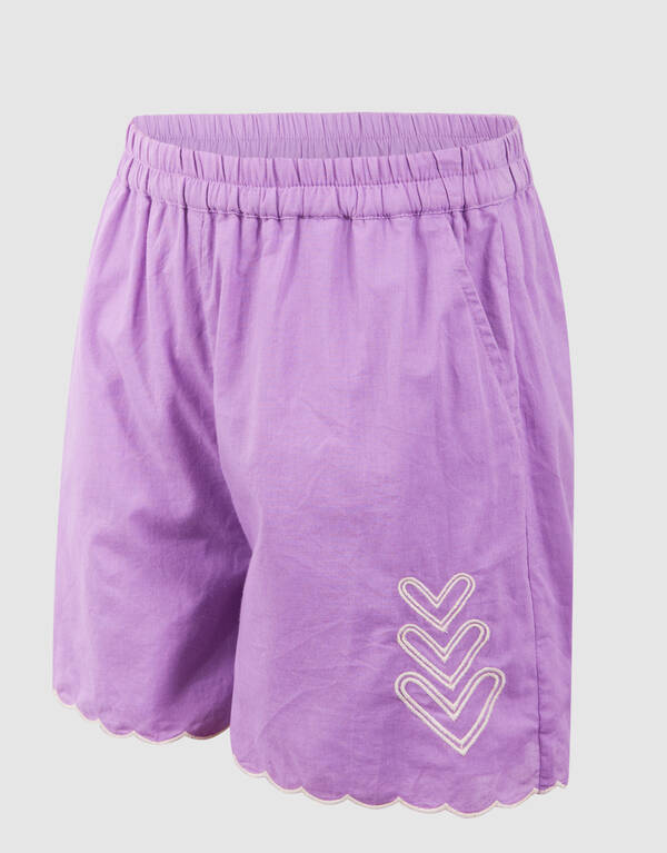 Heart Embroidery Short Paars SHOEBY GIRLS