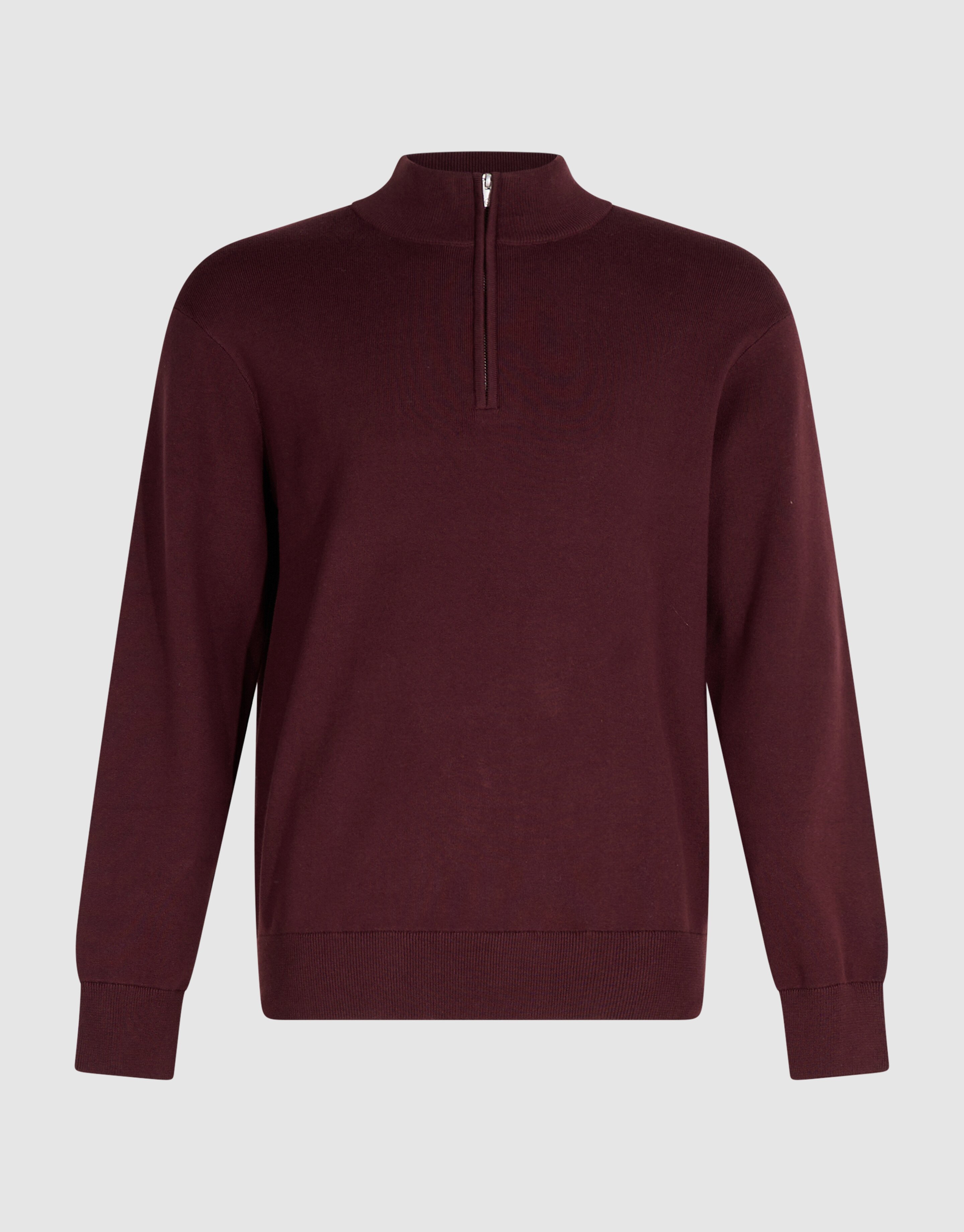 Turtle Half Zip Trui Donkerrood SHOEBY MEN