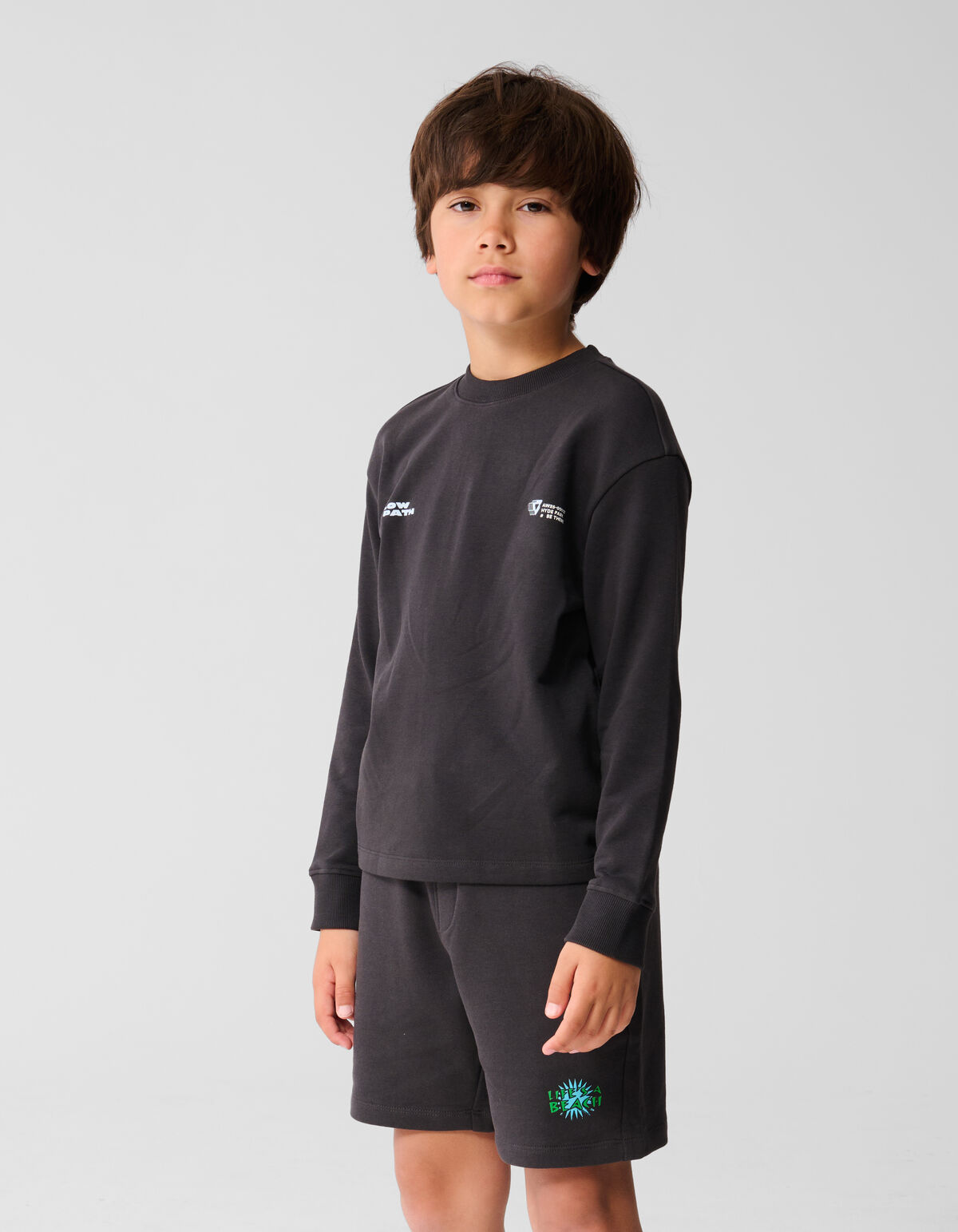 Tekst Artwork Sweater Donkergrijs SHOEBY BOYS