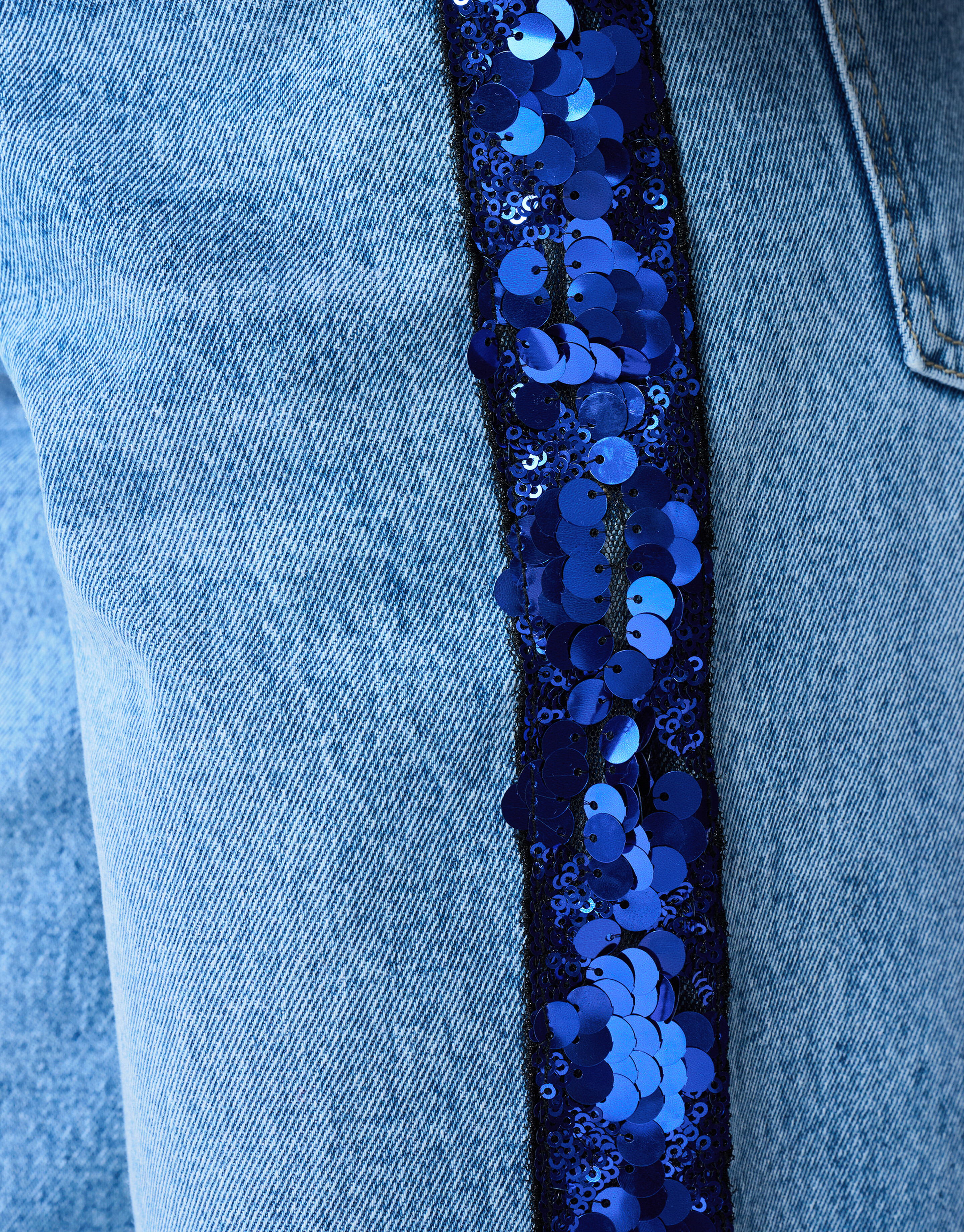 Glitter Tape Wide Leg Jeans Blauw SHOEBY ACCESSOIRES