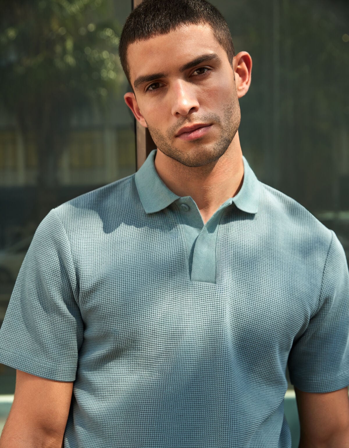 Waffle Polo Donkergroen SHOEBY MEN