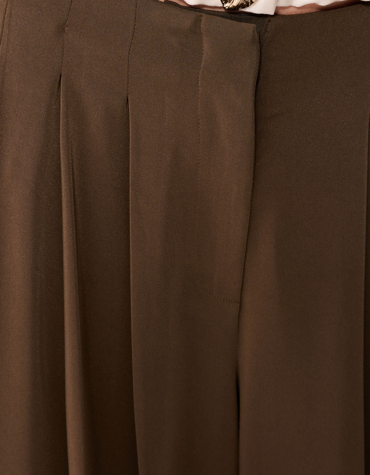 Pleated Loose Fit Broek Bruin By Fred SHOEBY WOMEN