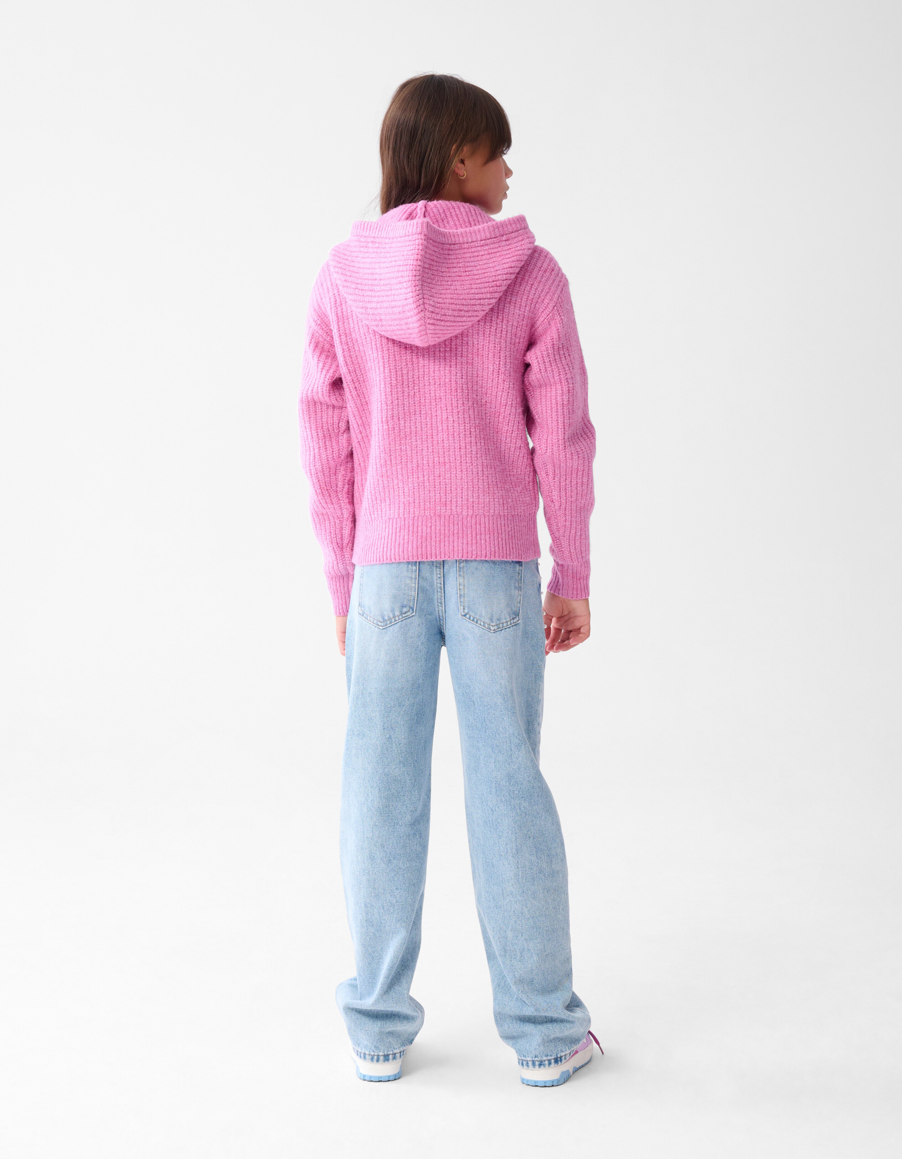 Artwork Gebreide Hoodie Roze SHOEBY GIRLS