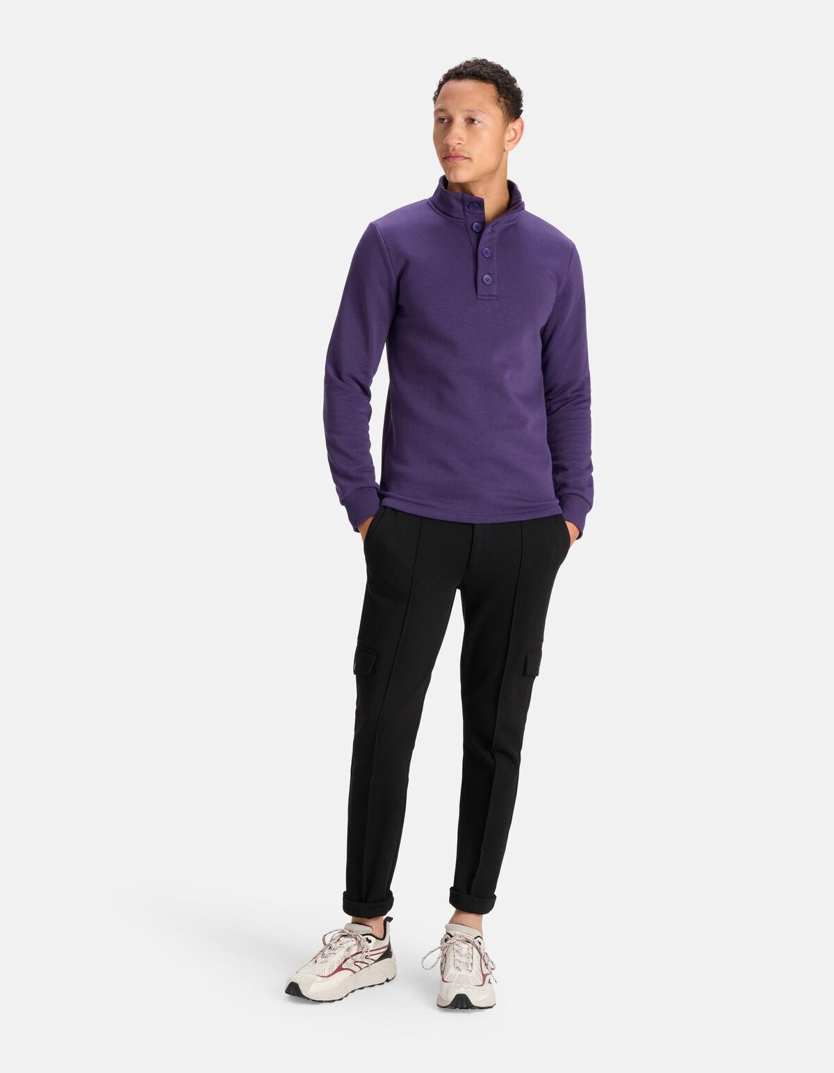 Knopen Sweater Paars SHOEBY MEN