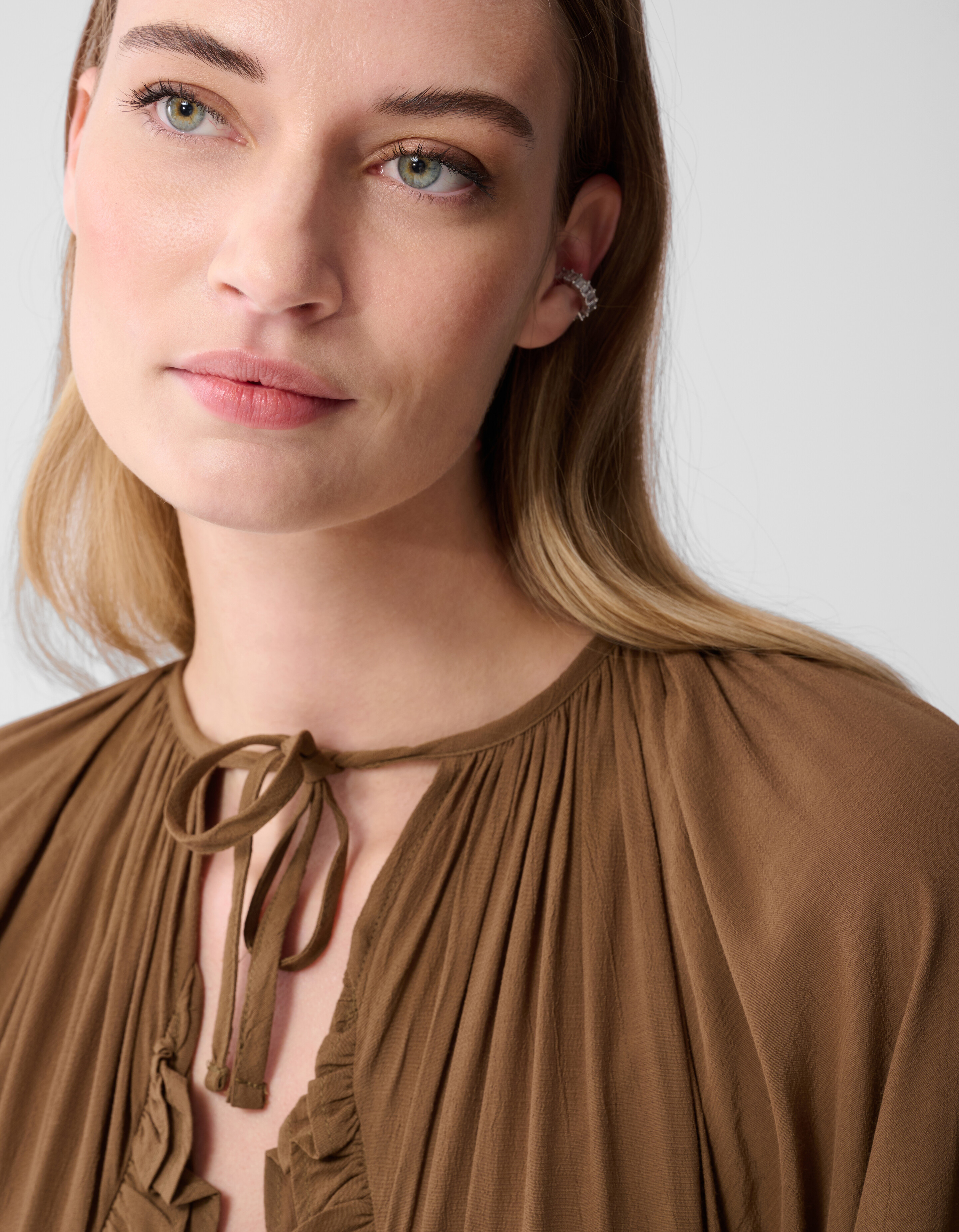 Volant Maxi Jurk Khaki SHOEBY WOMEN