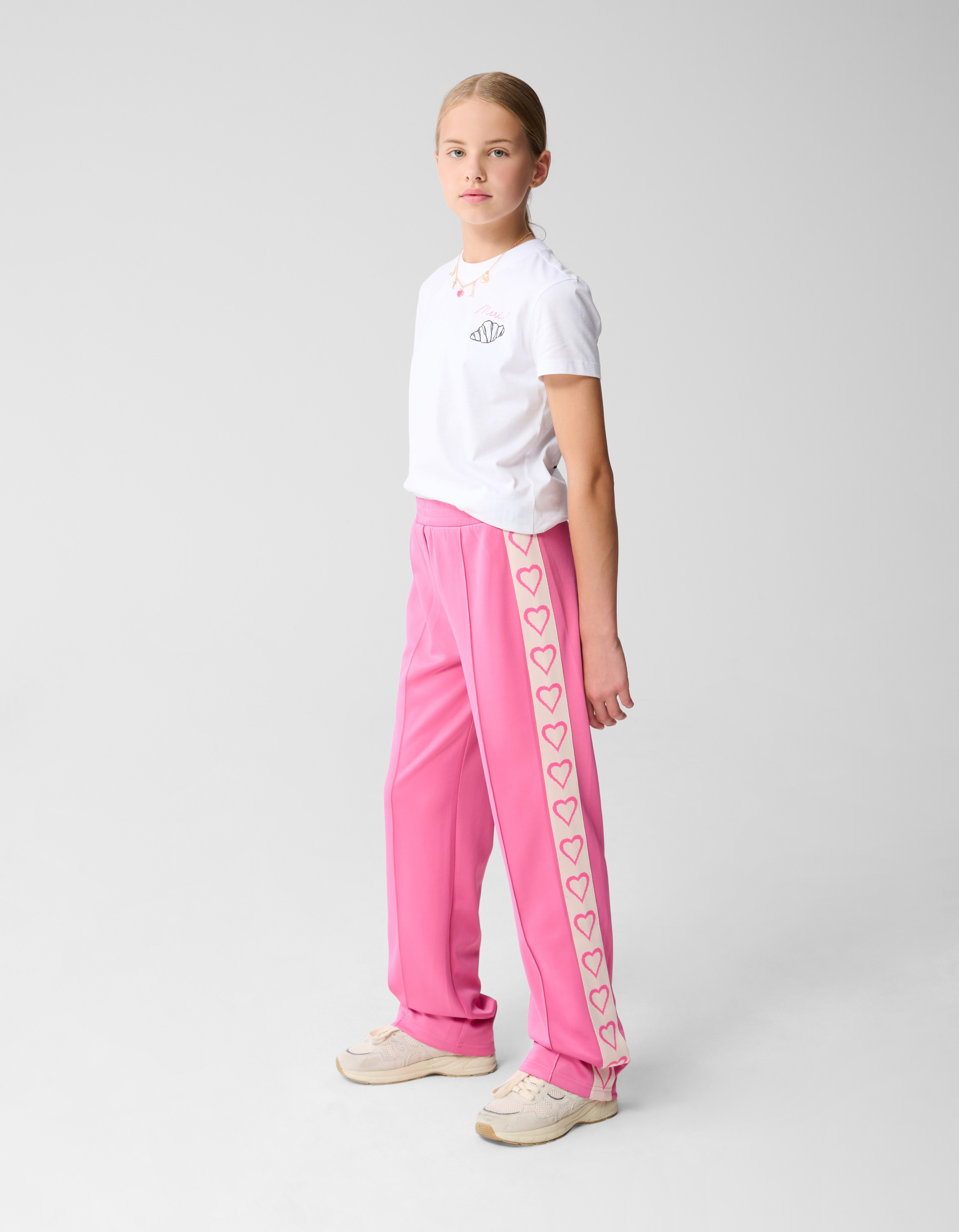Sporty Heart Wide Leg Broek Roze SHOEBY GIRLS