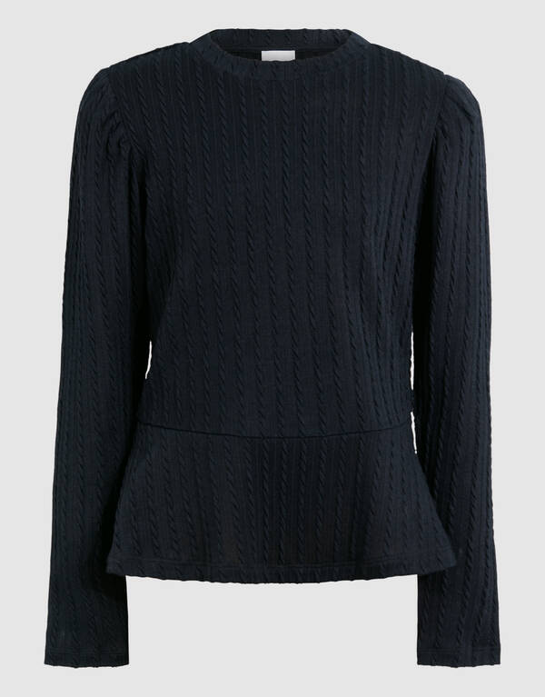 Peplum Kabel Top Zwart SHOEBY GIRLS