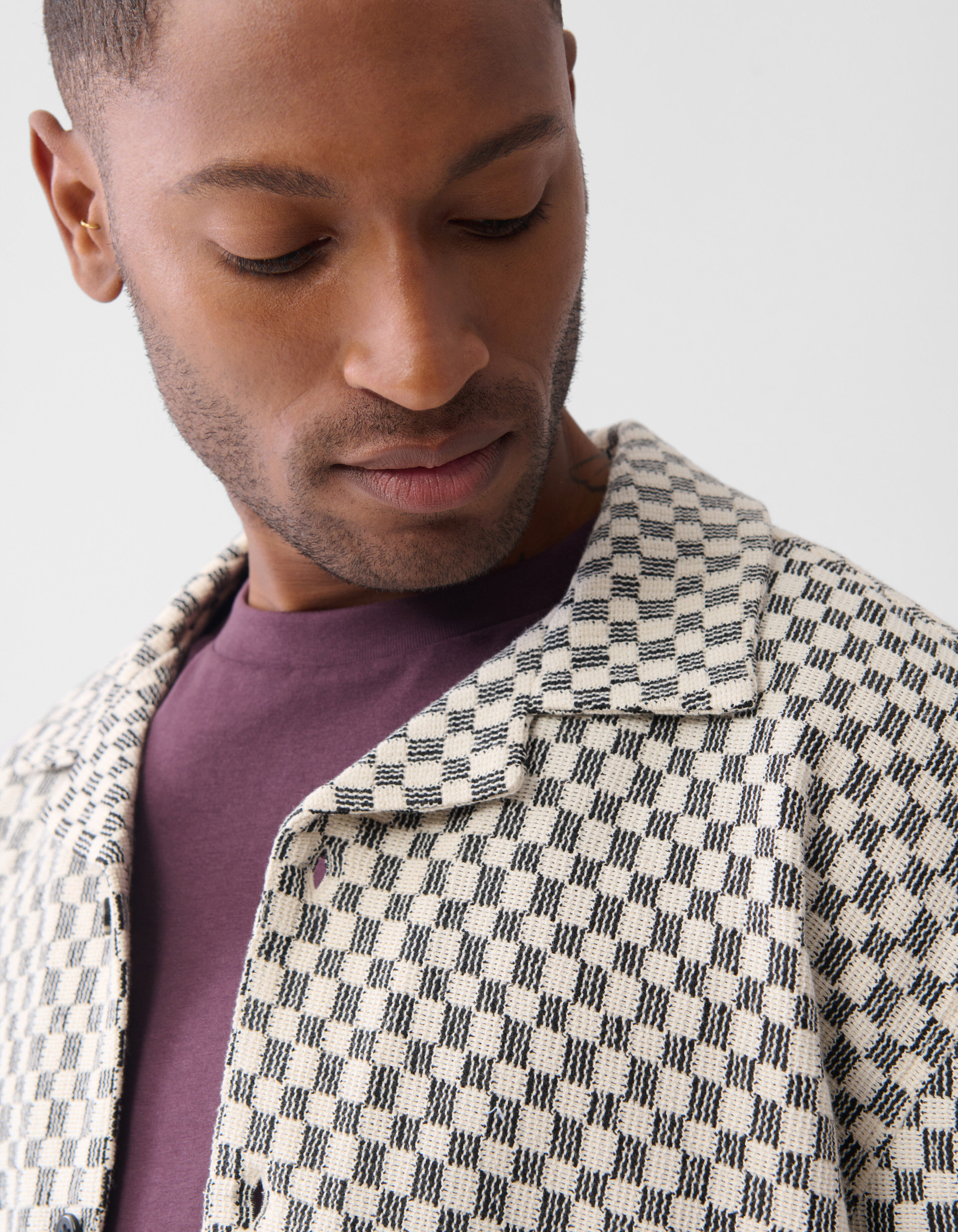 Jacquard Blok Overshirt Zwart SHOEBY MEN