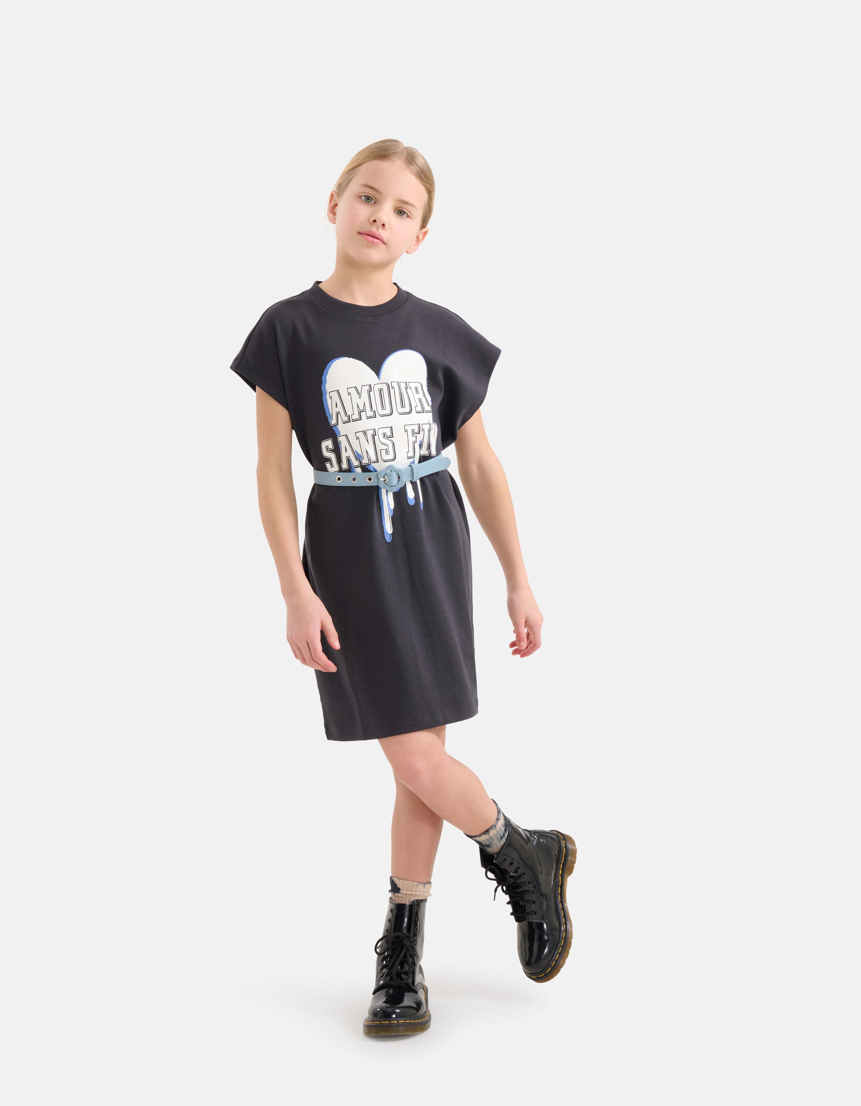 Artwork T-shirt Jurk Zwart SHOEBY GIRLS