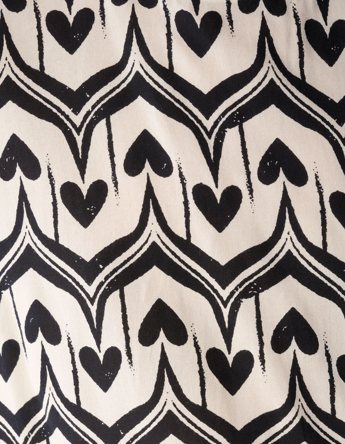 Heart Print Top Gebroken Wit/Zwart SHOEBY GIRLS