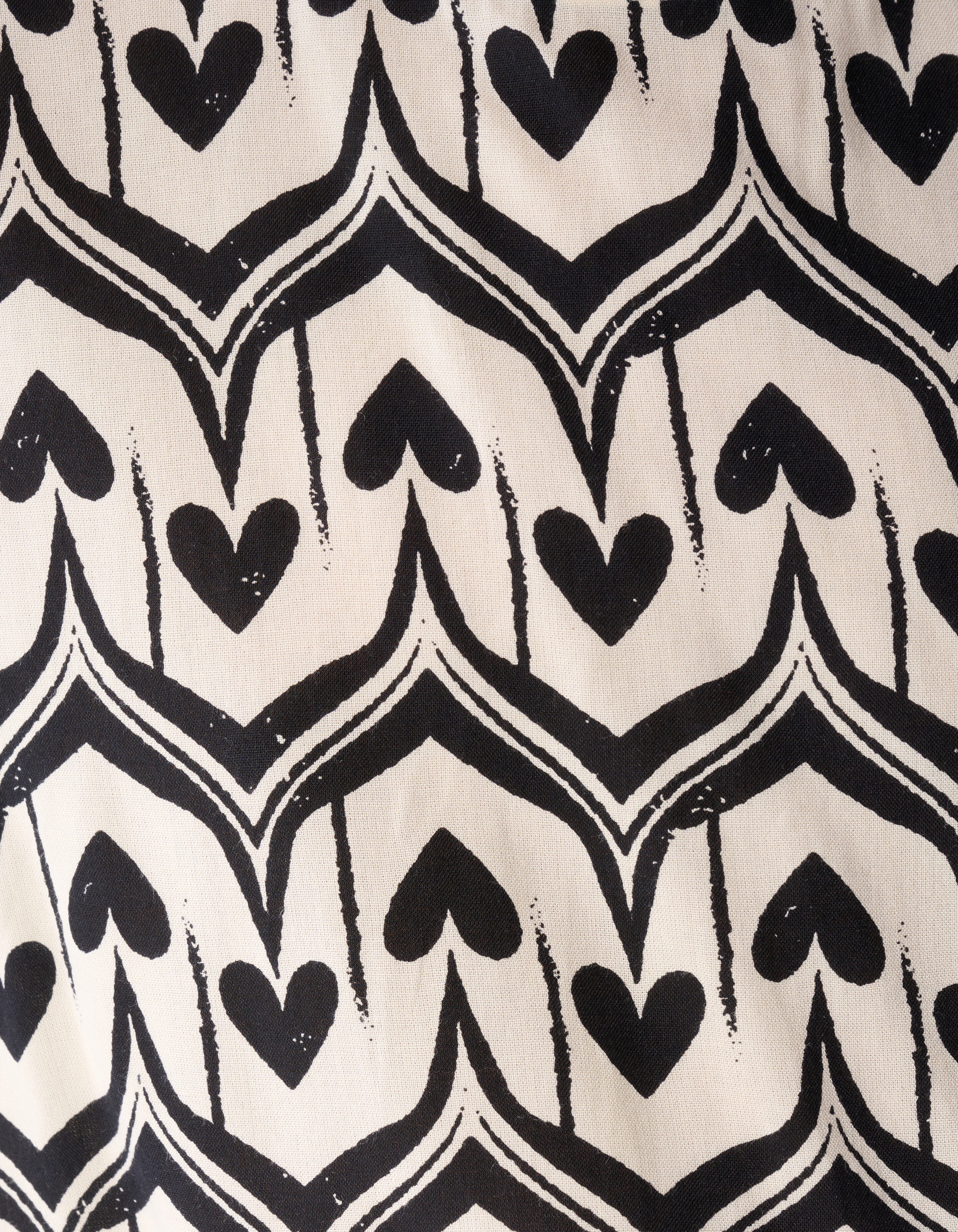 Heart Print Top Gebroken Wit/Zwart SHOEBY GIRLS