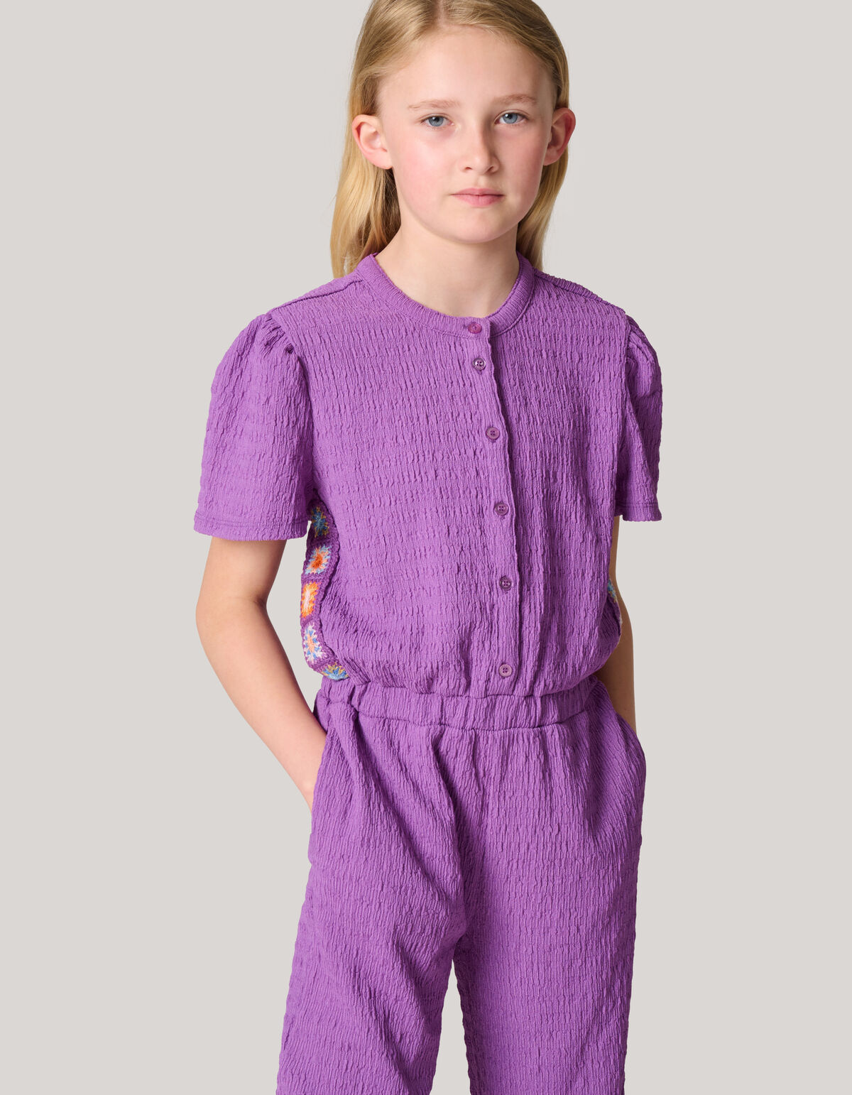 Crochet Jumpsuit Donkerpaars SHOEBY GIRLS