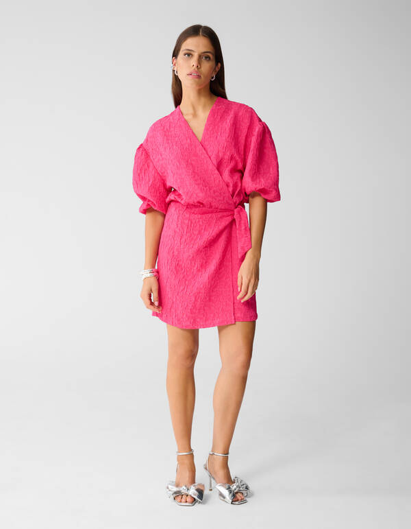Jacquard Structuur Mini Jurk Roze SHOEBY WOMEN