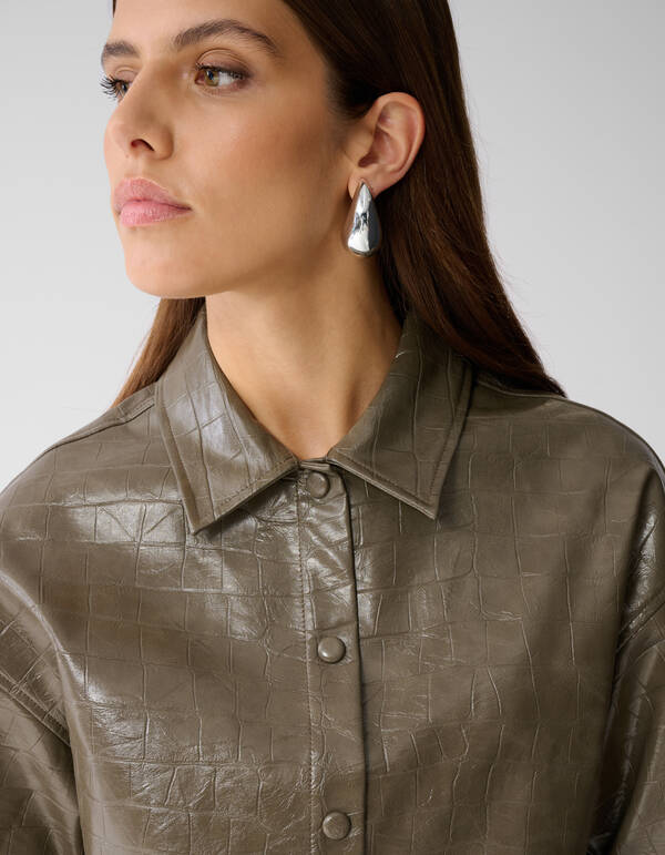 Croco Blouse Donkergroen By Mieke SHOEBY WOMEN