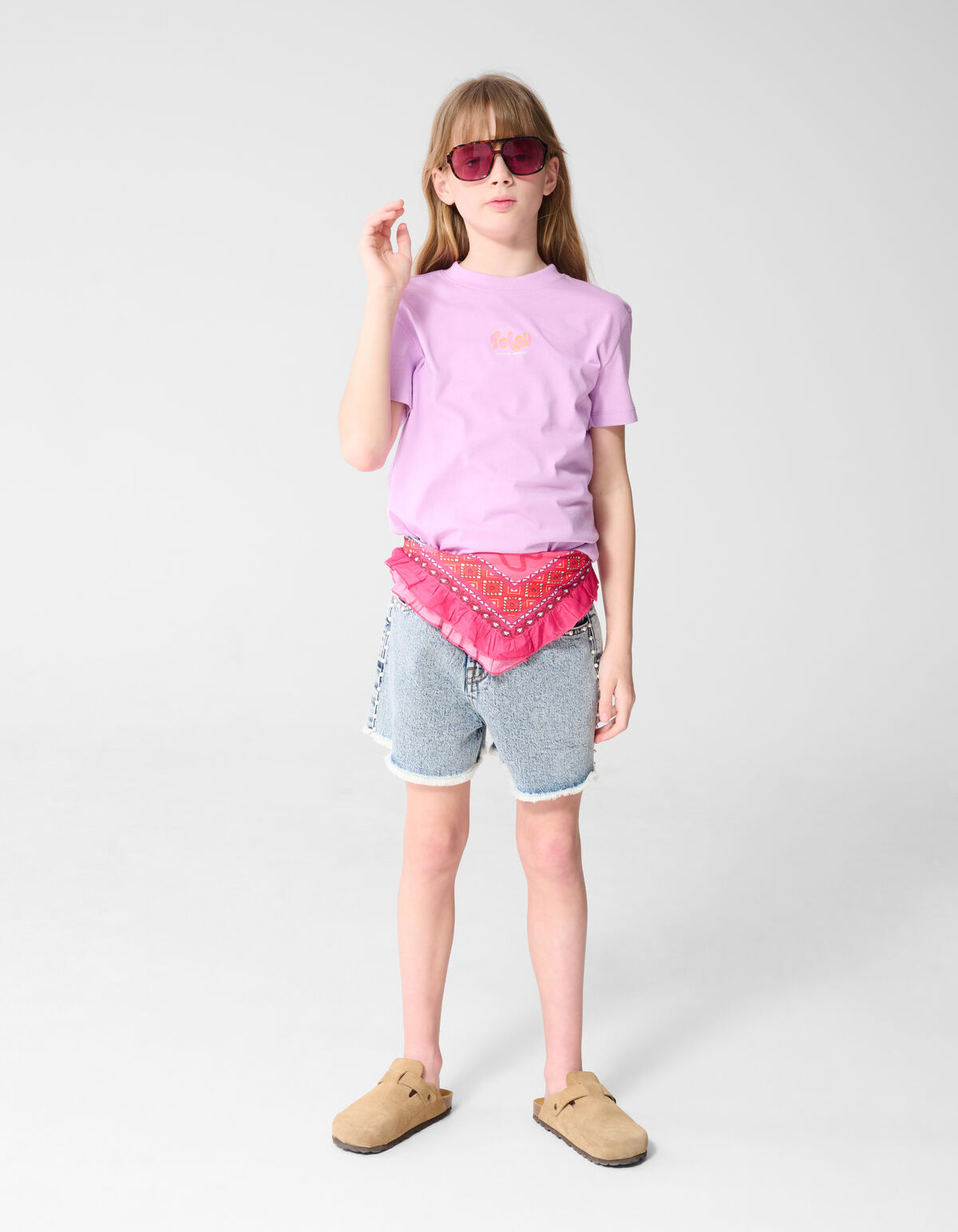 Soleil Artwork T-shirt Lichtpaars SHOEBY GIRLS
