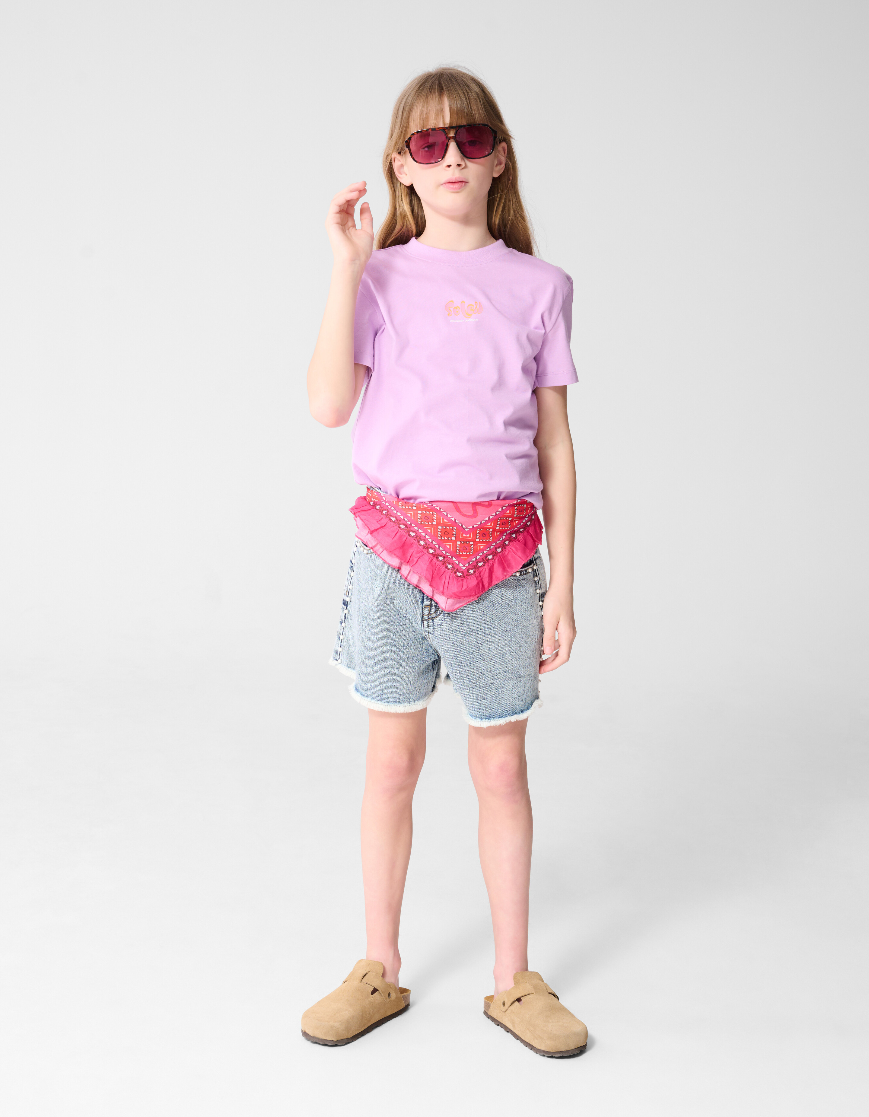 Soleil Artwork T-shirt Lichtpaars SHOEBY GIRLS