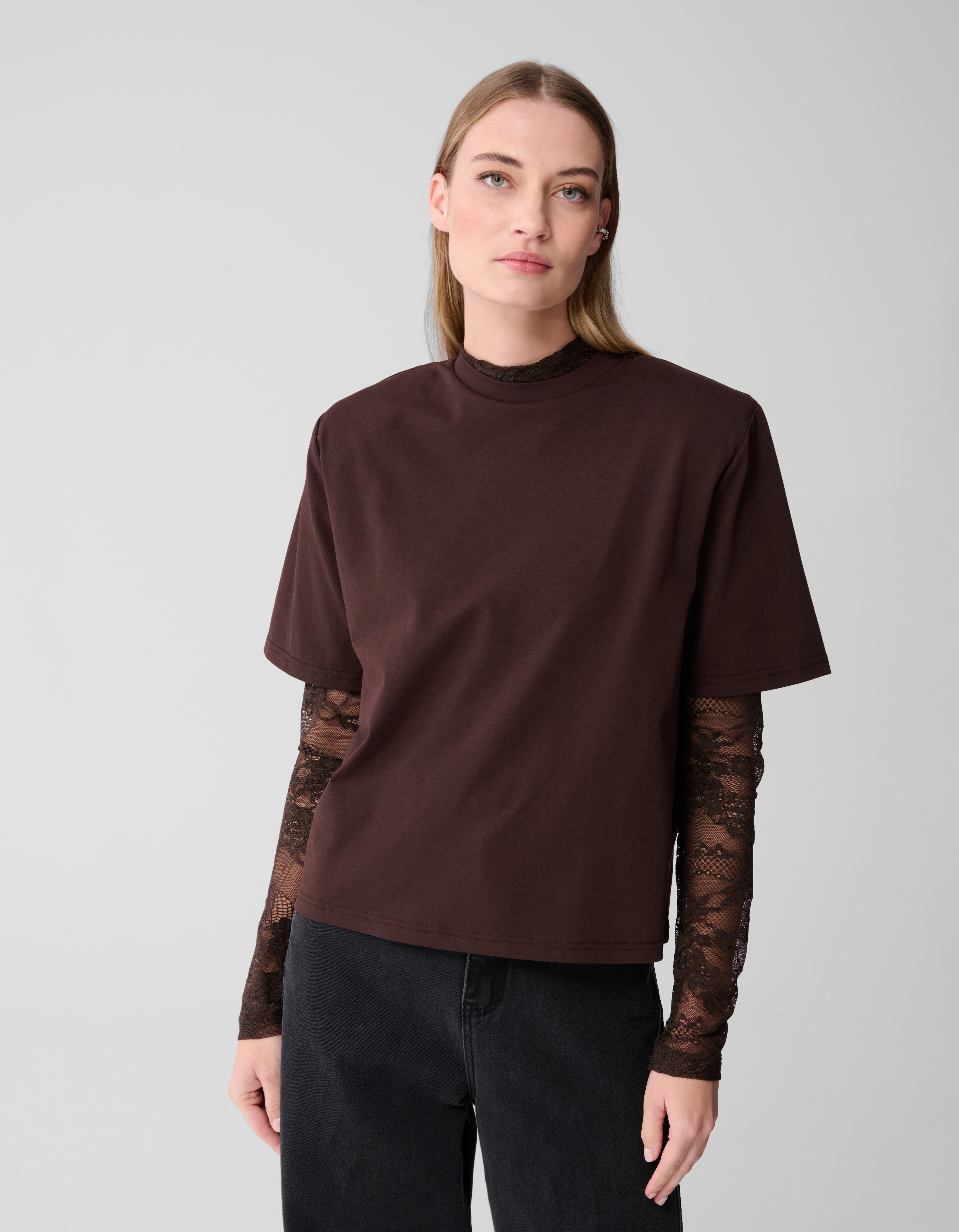 Padded T-shirt Donkerbruin SHOEBY WOMEN