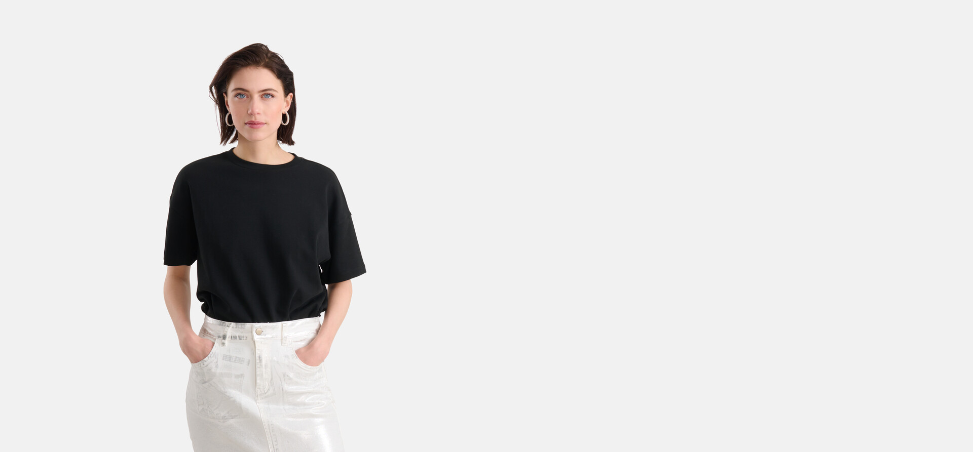 Oversized T-shirt Zwart SHOEBY WOMEN