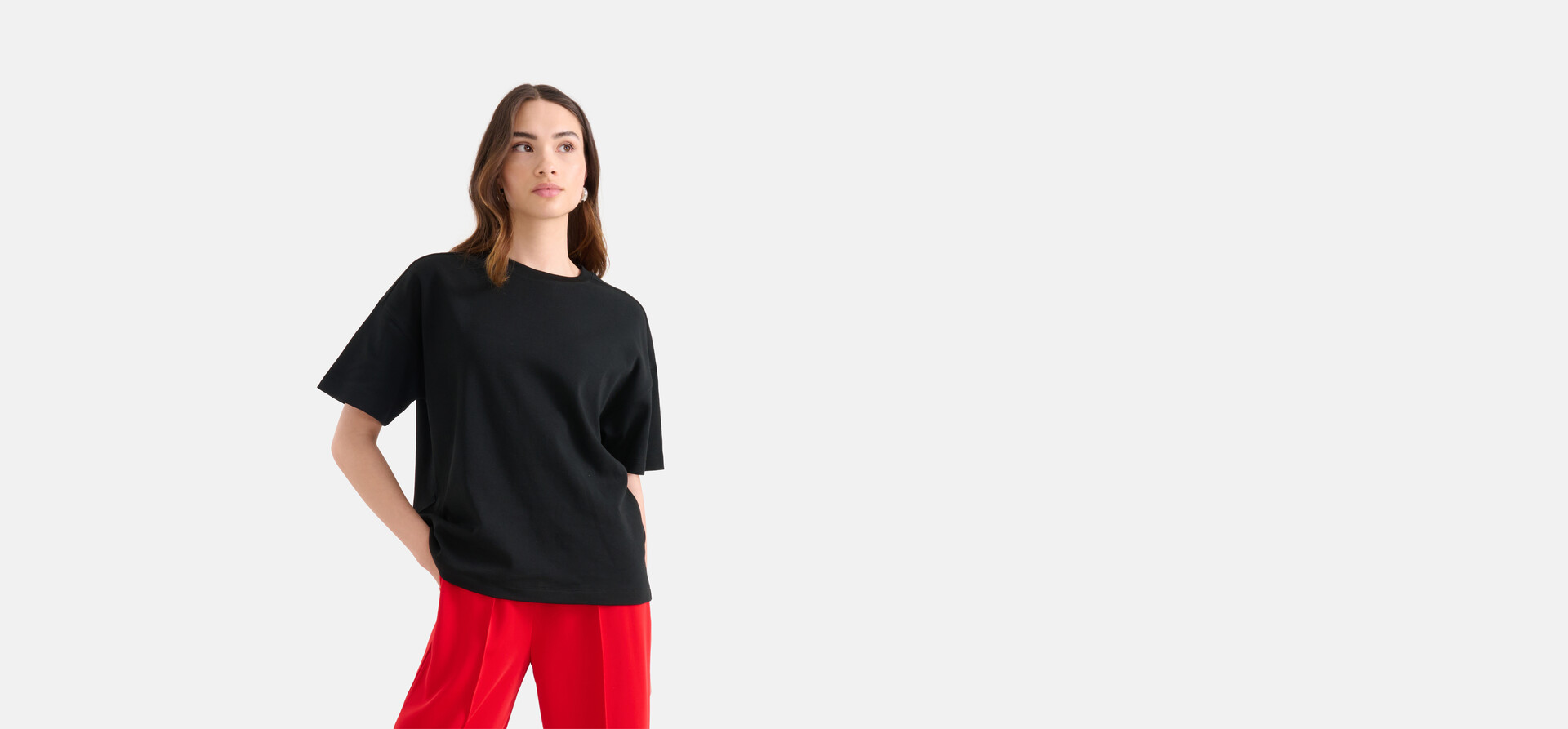 Oversized T-shirt Zwart SHOEBY WOMEN