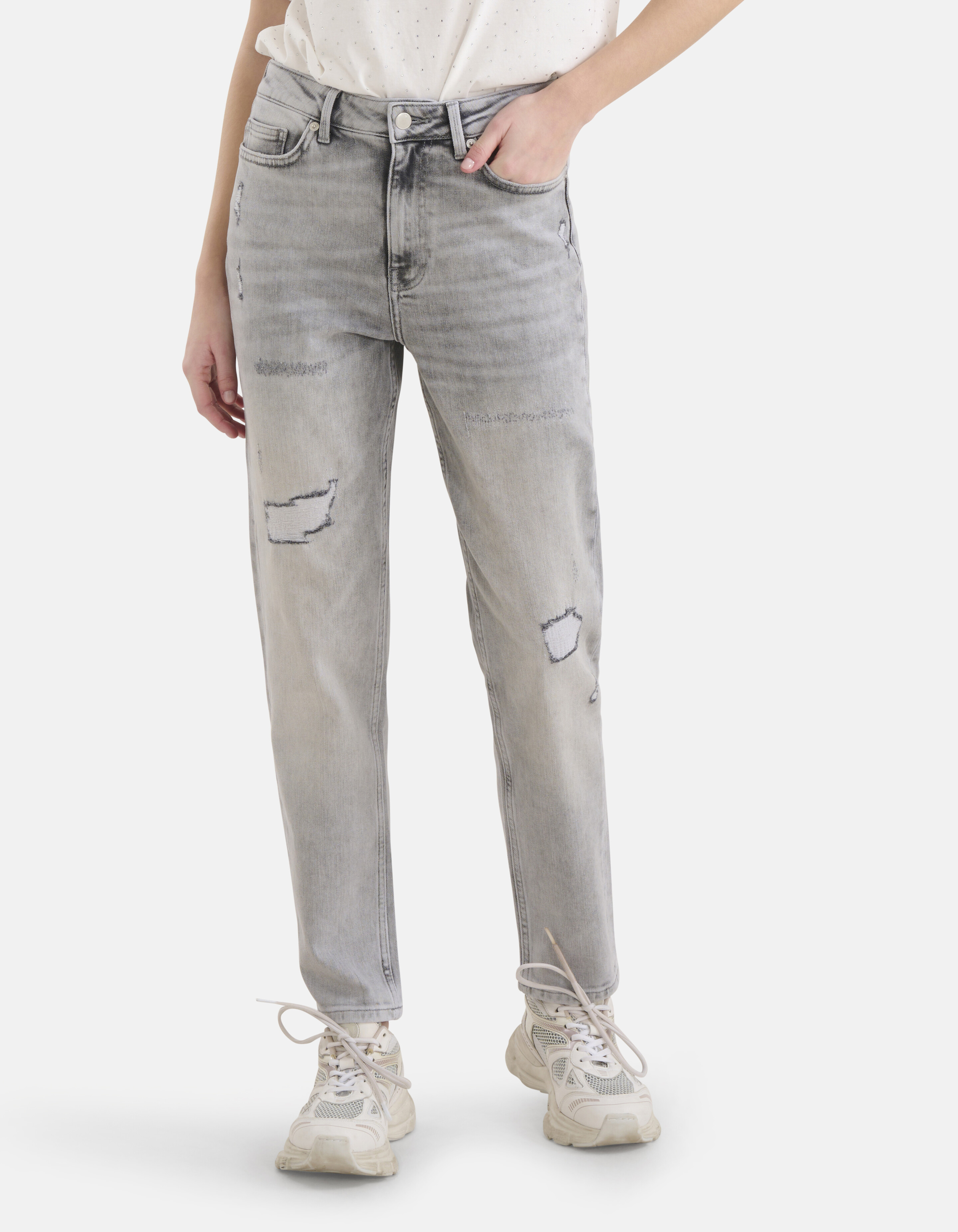 Tapered Fit Jeans Lichtgrijs EKSEPT