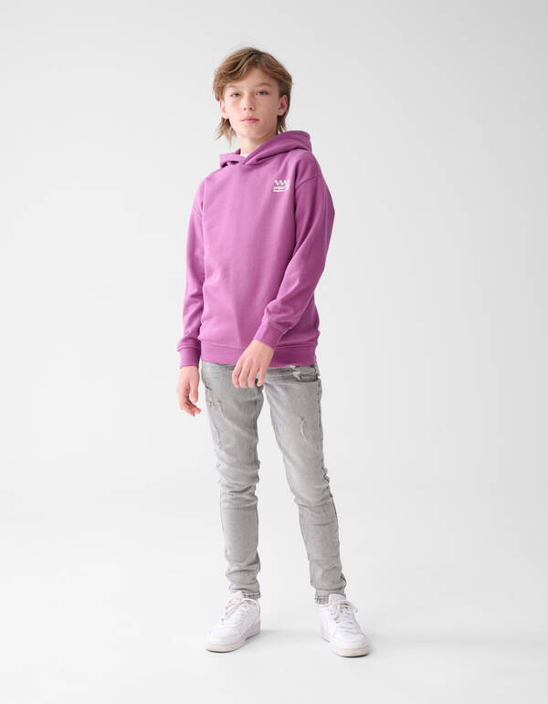 Basis Tekst Hoodie Paars SHOEBY BOYS