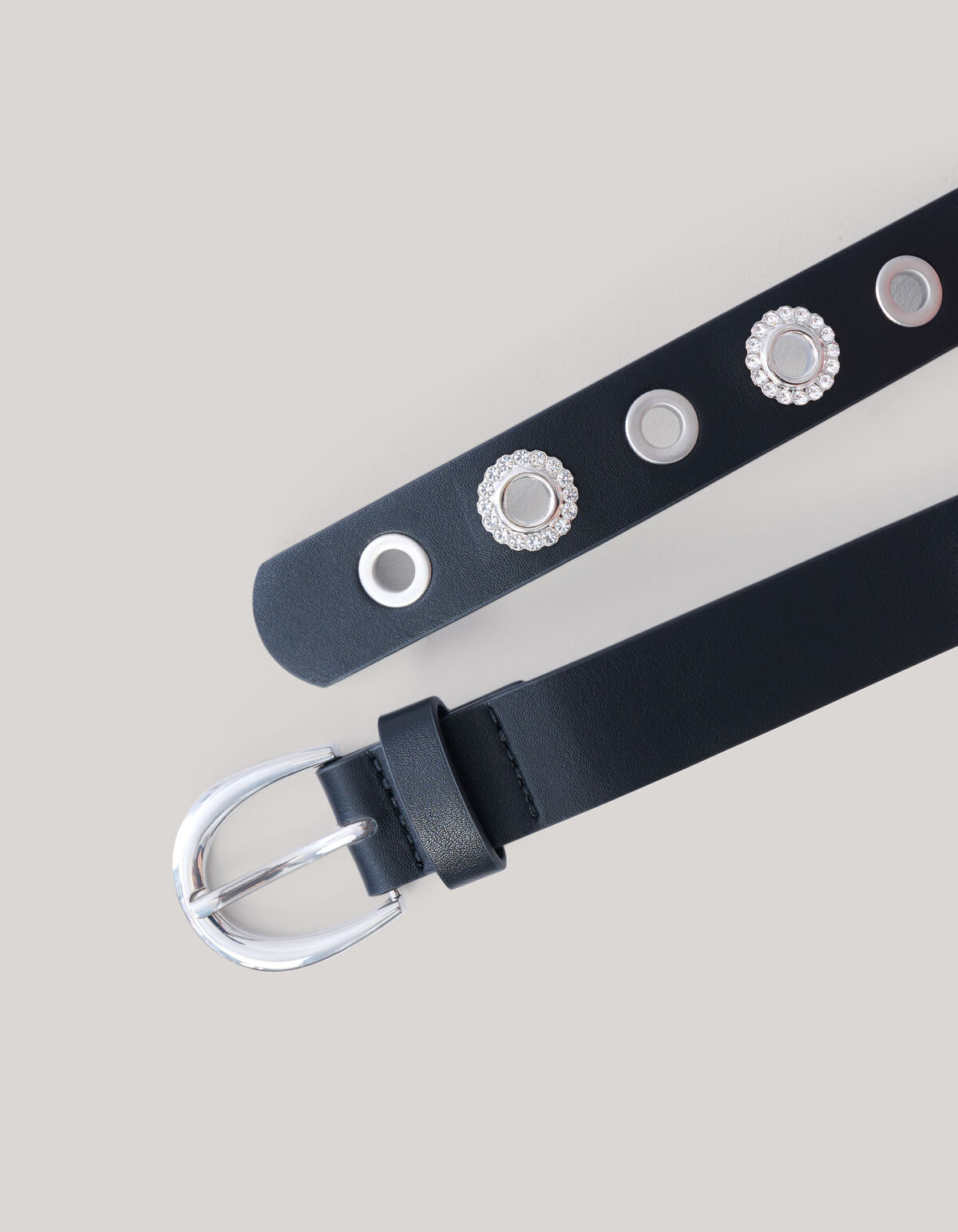 Eyelet Strass Riem Zwart SHOEBY ACCESSOIRES