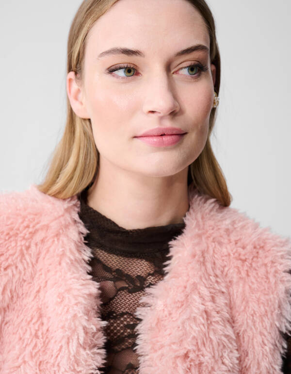 Teddy Fur Gilet Lichtroze SHOEBY WOMEN