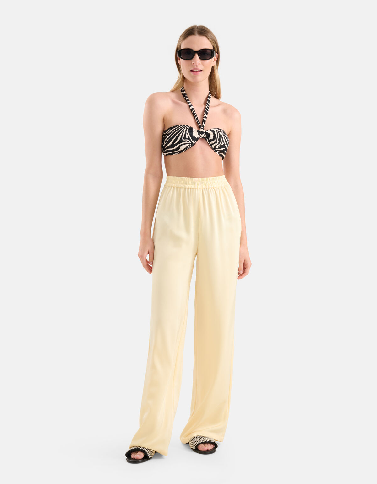 Zebra Print Bikini Top Zwart/Wit SHOEBY ACCESSOIRES