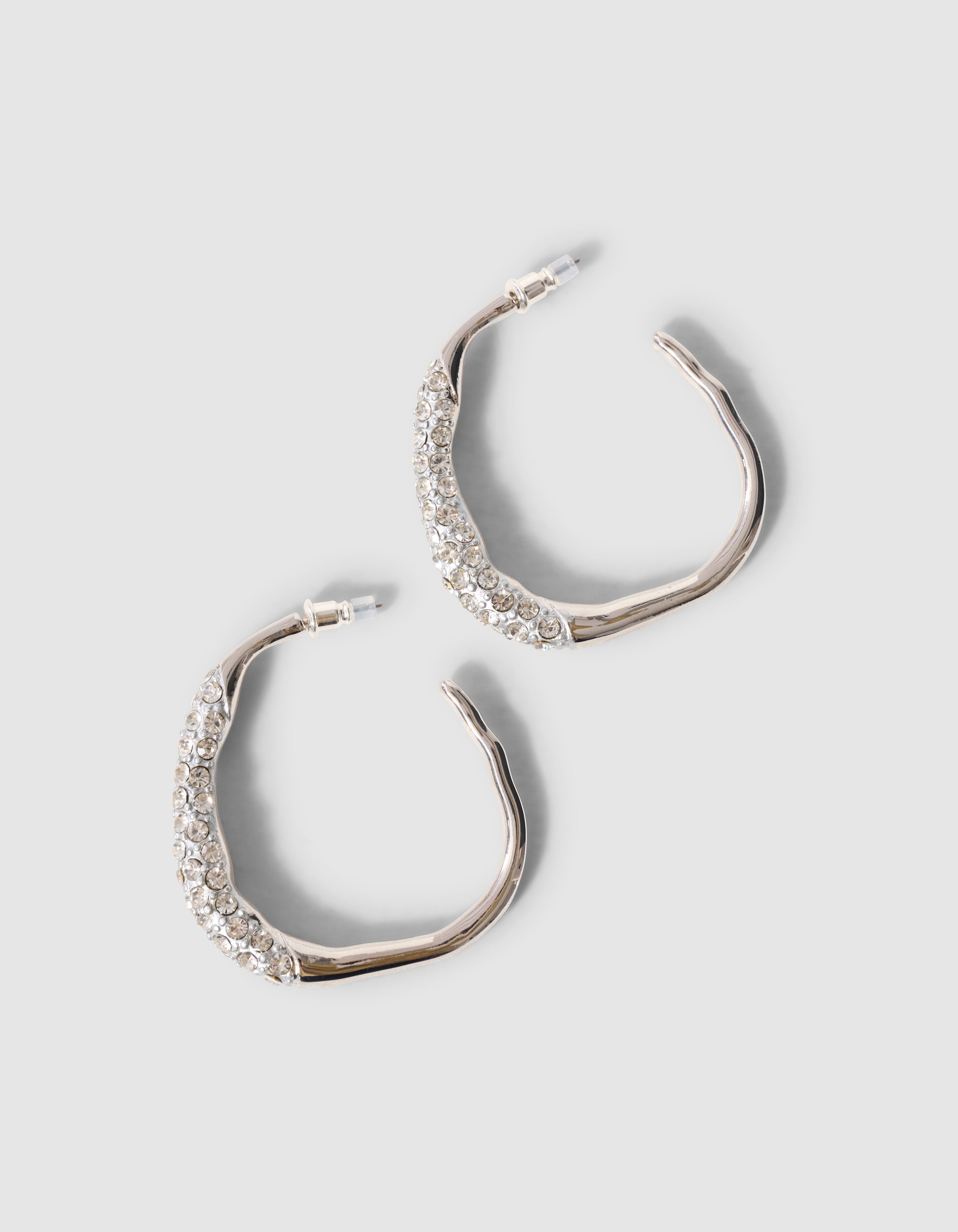 Strass Oorringen Zilver SHOEBY ACCESSOIRES