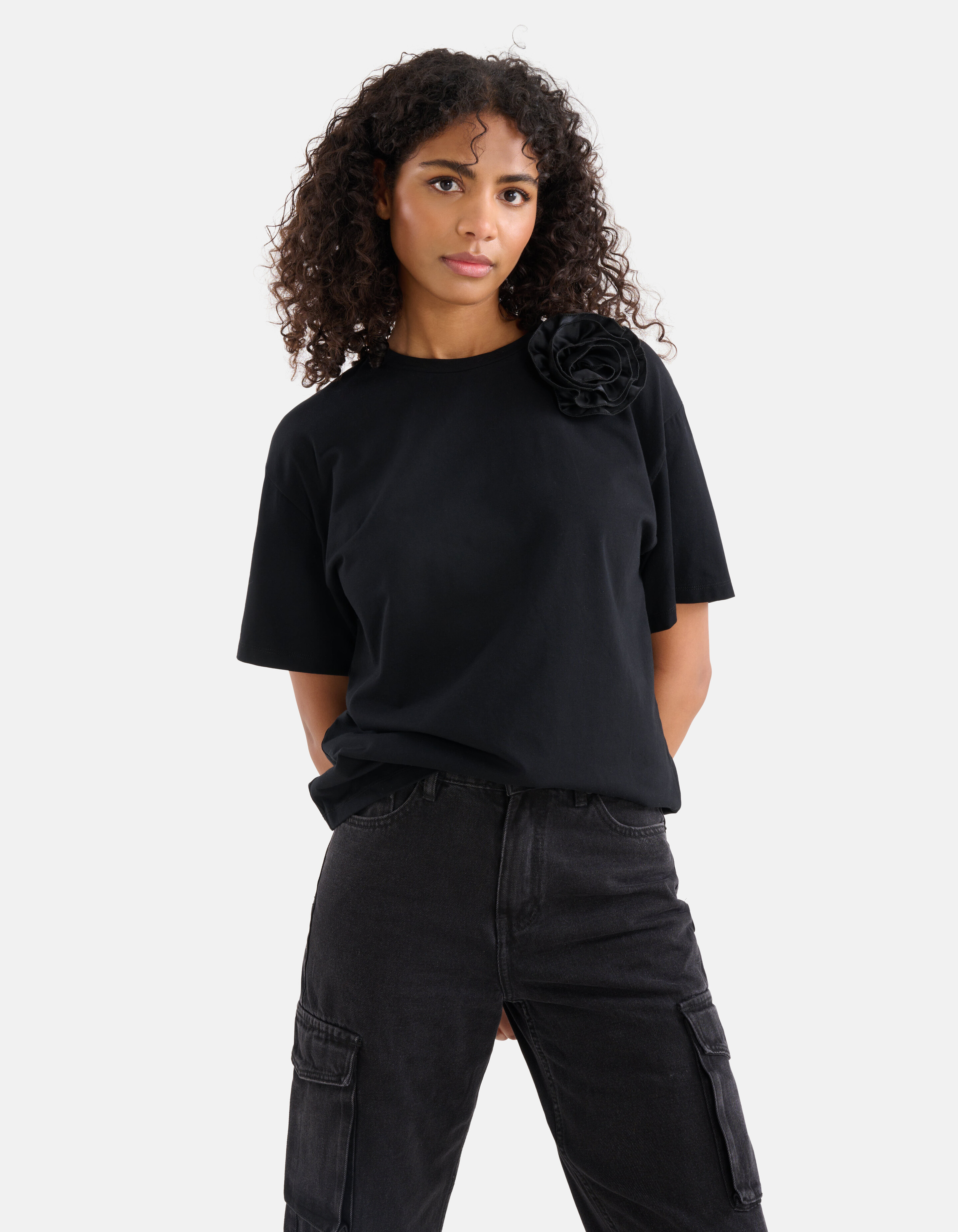 Floral T-shirt Zwart SHOEBY WOMEN