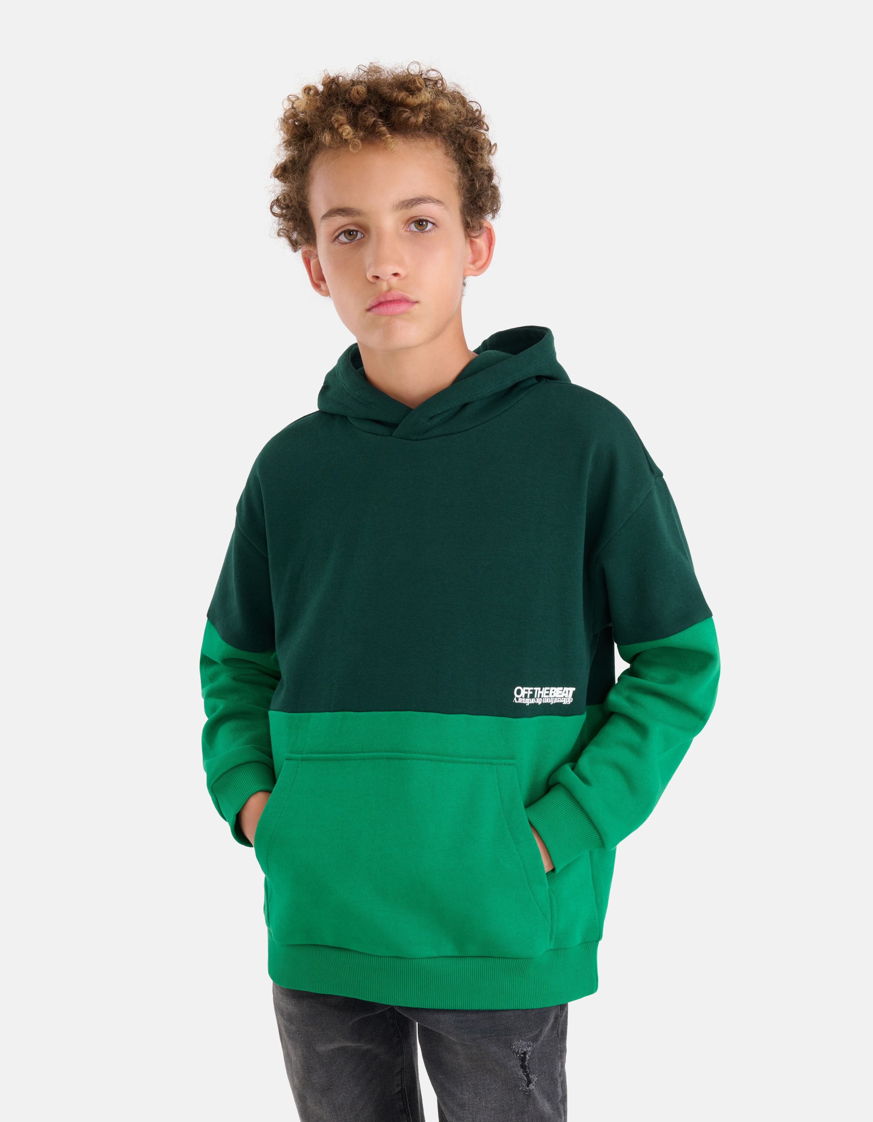 Colorblock Hoodie Groen SHOEBY BOYS