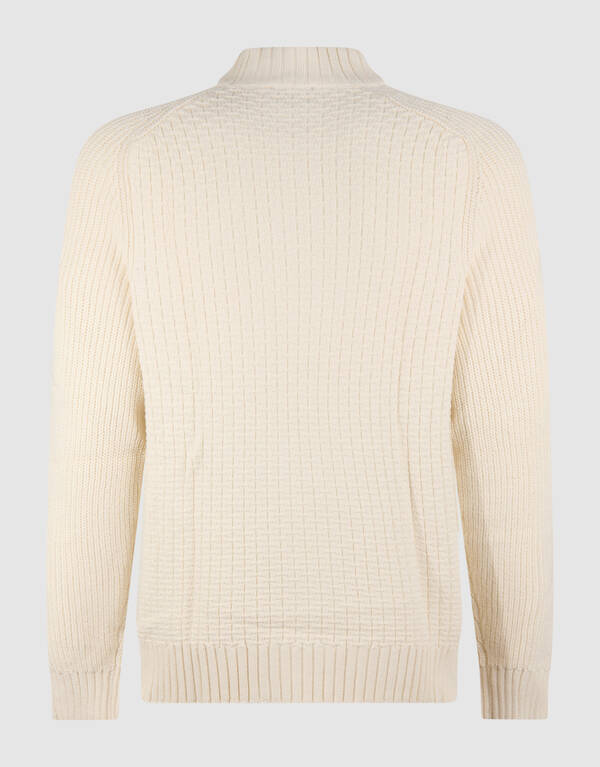 Structuur Knit Sweater Gebroken Wit SHOEBY MEN