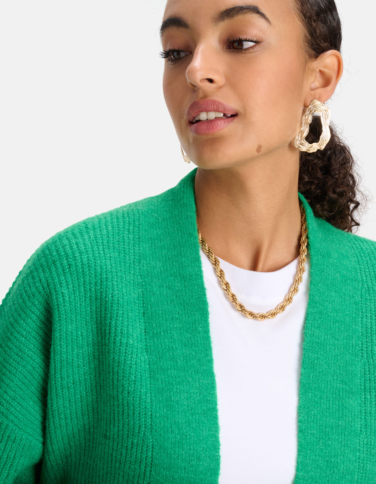 Gebreid Vest Groen SHOEBY WOMEN