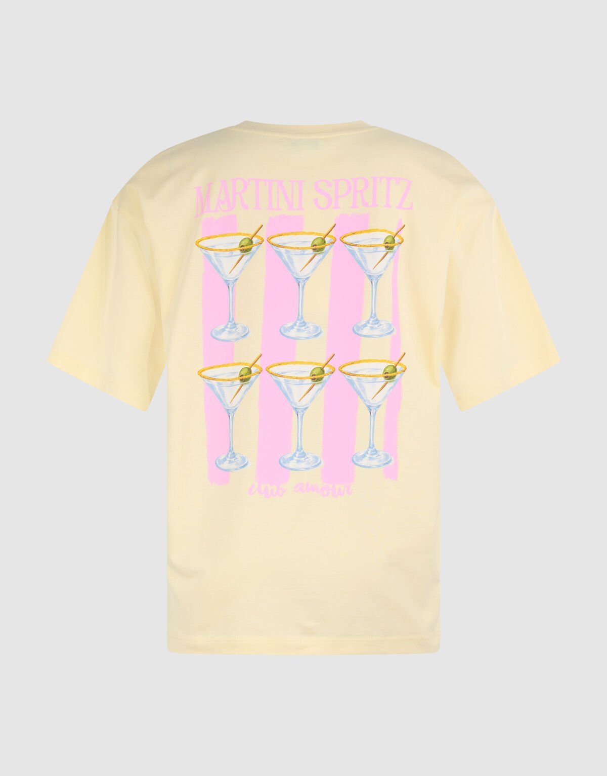 Cocktail Artwork T-shirt Lichtgeel SHOEBY WOMEN