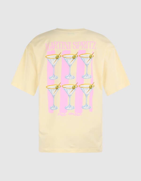 Cocktail Artwork T-shirt Lichtgeel SHOEBY WOMEN