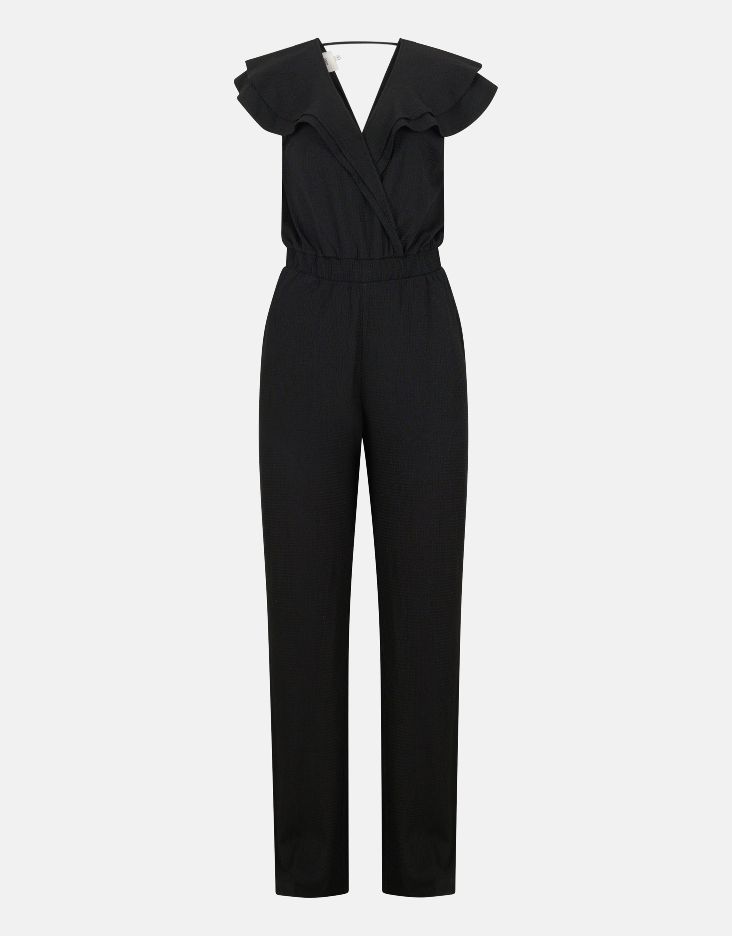 Crinkle Ruffle Jumpsuit Zwart SHOEBY WOMEN