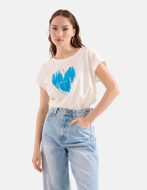 Print T-shirt Blauw SHOEBY WOMEN