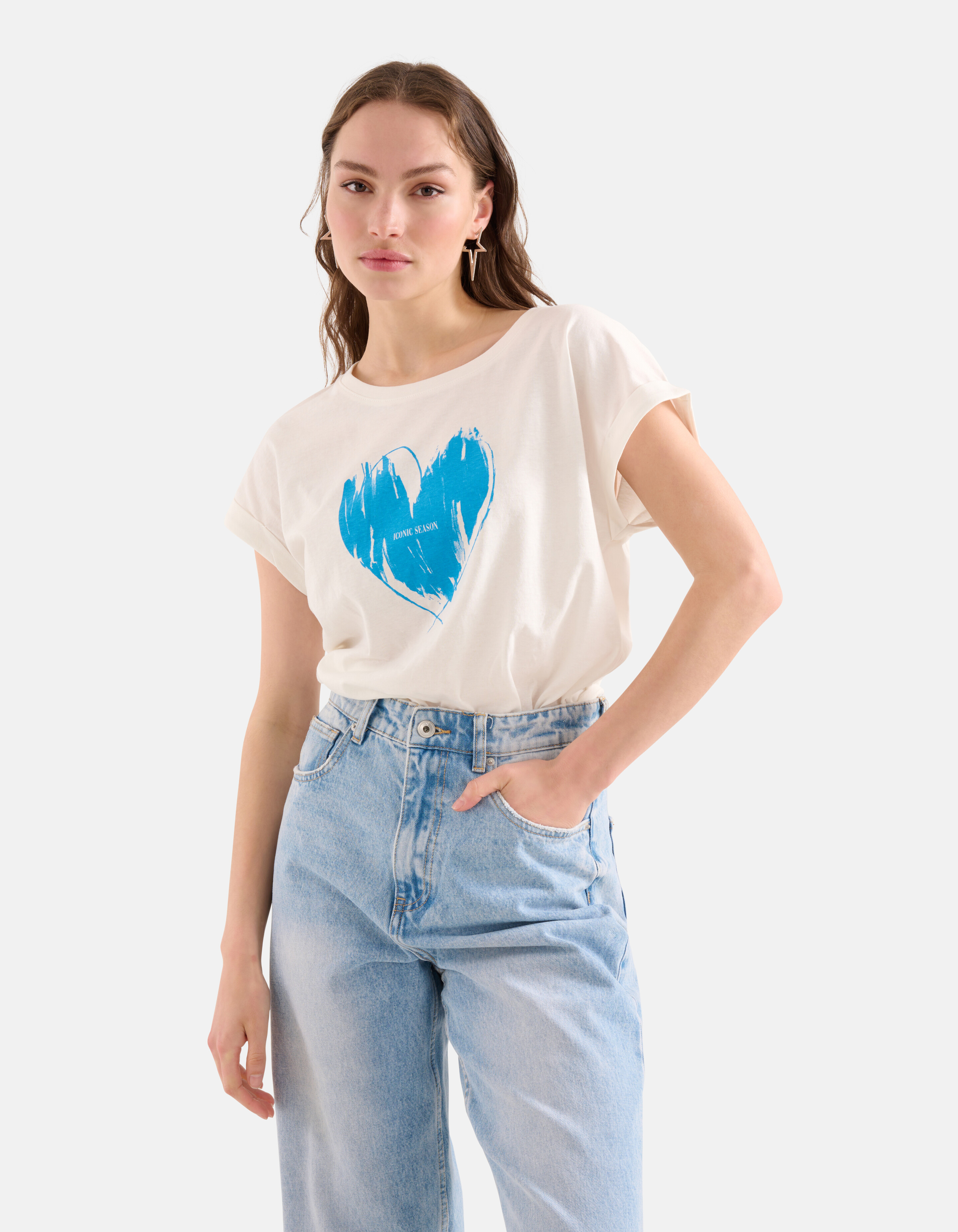 Print T-shirt Blauw SHOEBY WOMEN